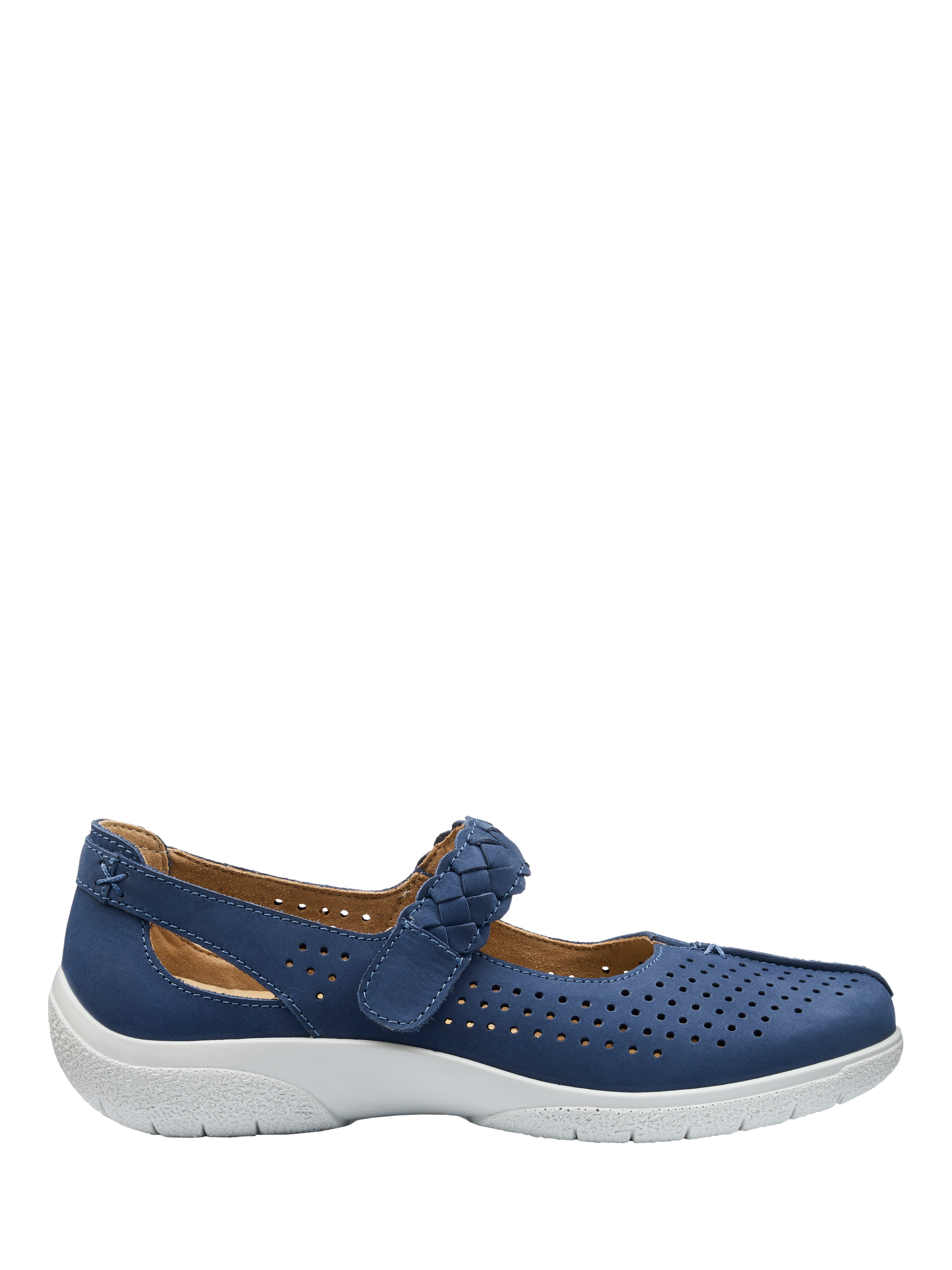 Product image 1 of 4, which shows Hotter Quake II Nubuck Leather Shoes, French Navy, 3