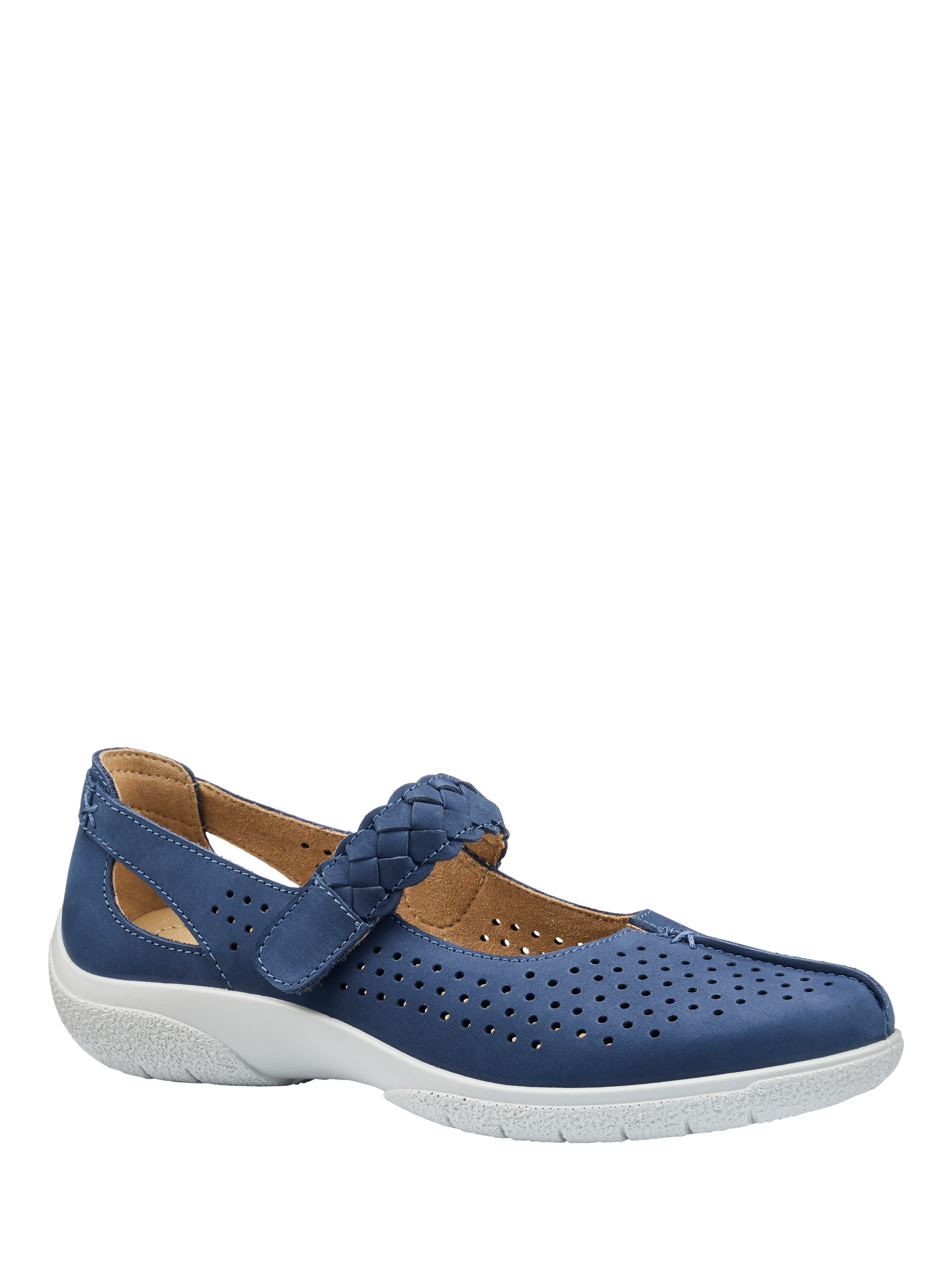 Product image 2 of 4, which shows Hotter Quake II Nubuck Leather Shoes, French Navy, 3