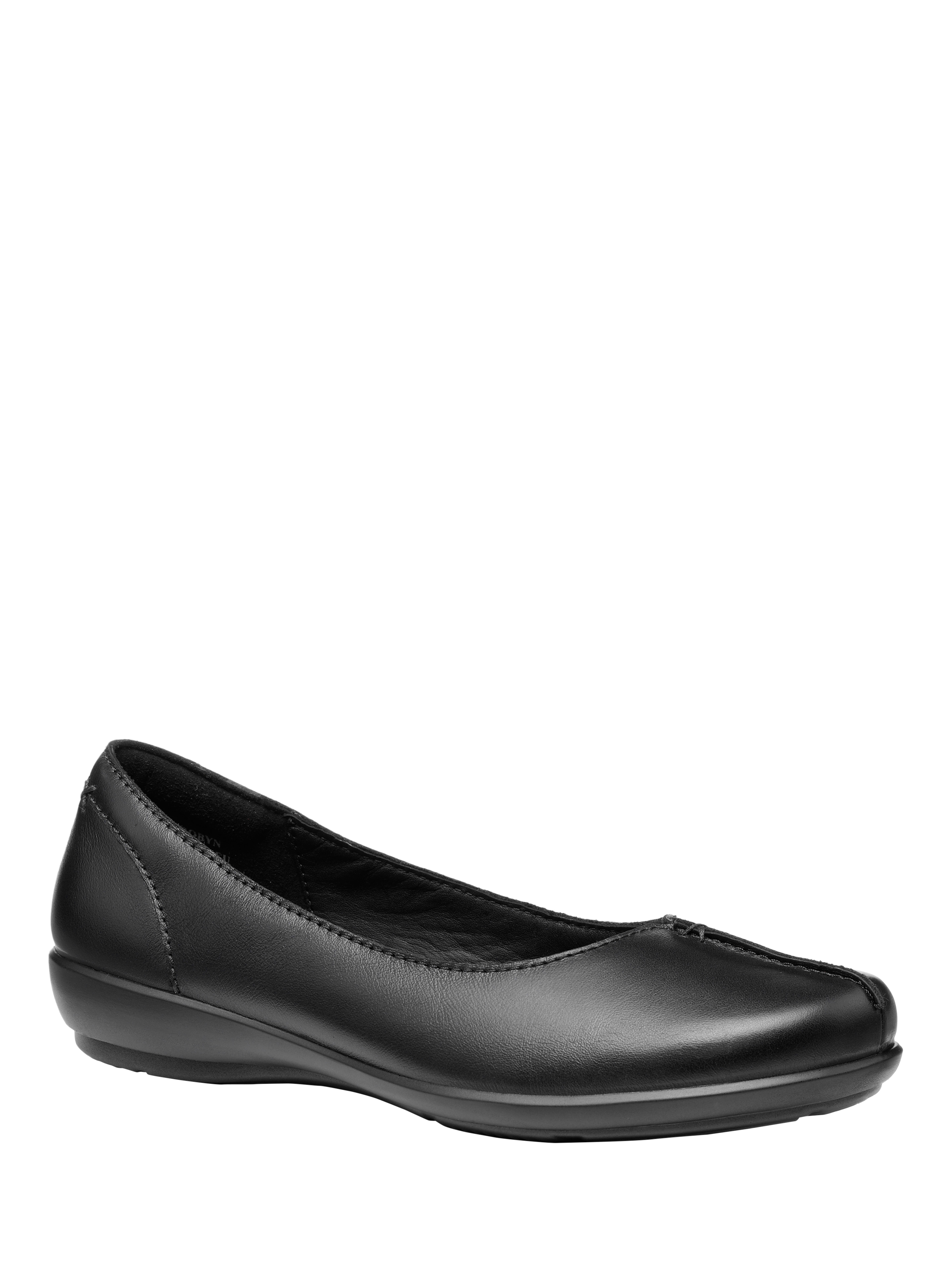 Product image 2 of 4, which shows Hotter Robyn II Extra Wide Leather Ballet Pumps, Black, 4XW