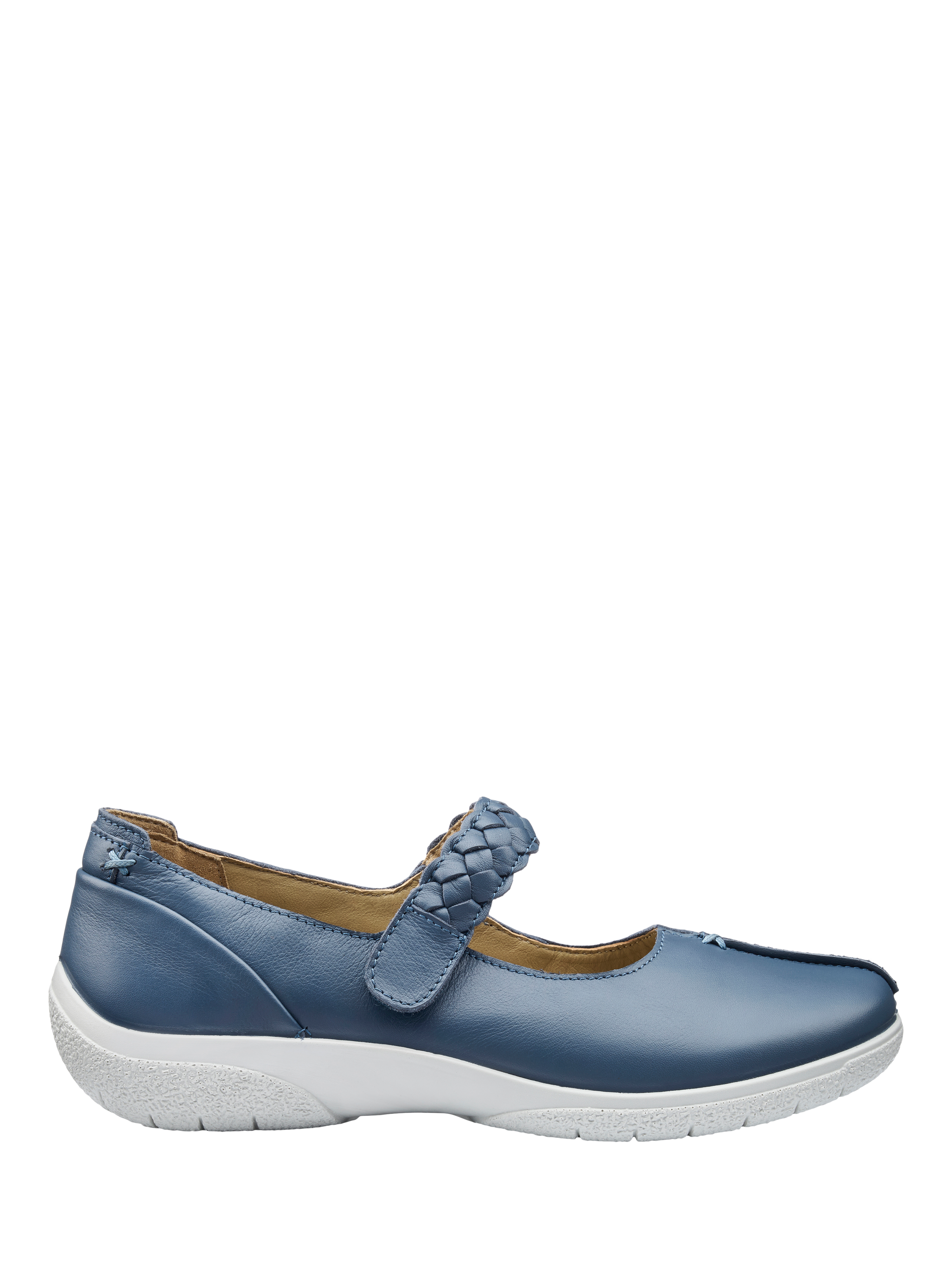 Product image 1 of 5, which shows Hotter Shake II Wide Fit Classic Mary Jane Shoes, Aquatic Blue, 3W