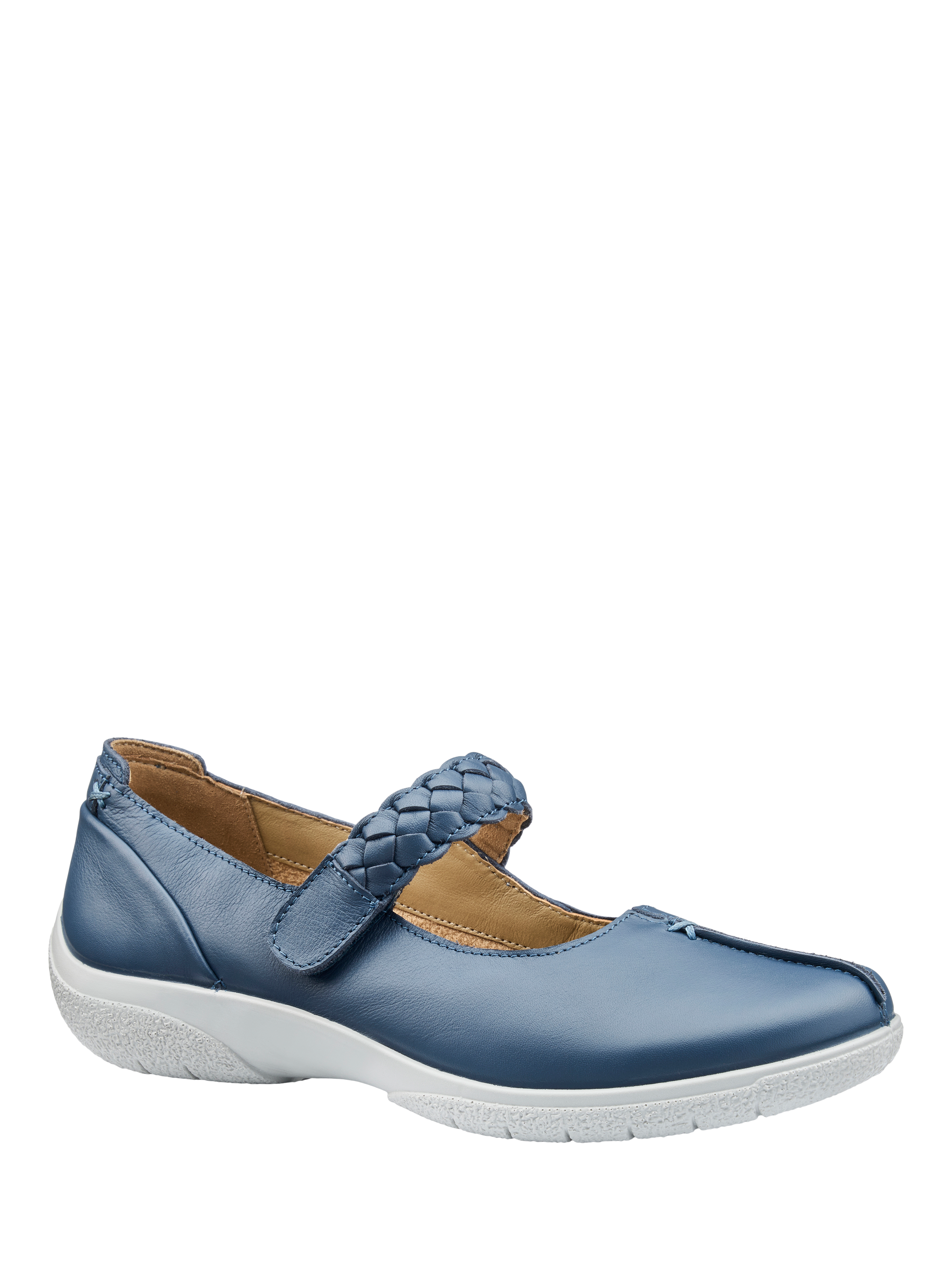 Product image 2 of 5, which shows Hotter Shake II Wide Fit Classic Mary Jane Shoes, Aquatic Blue, 3W