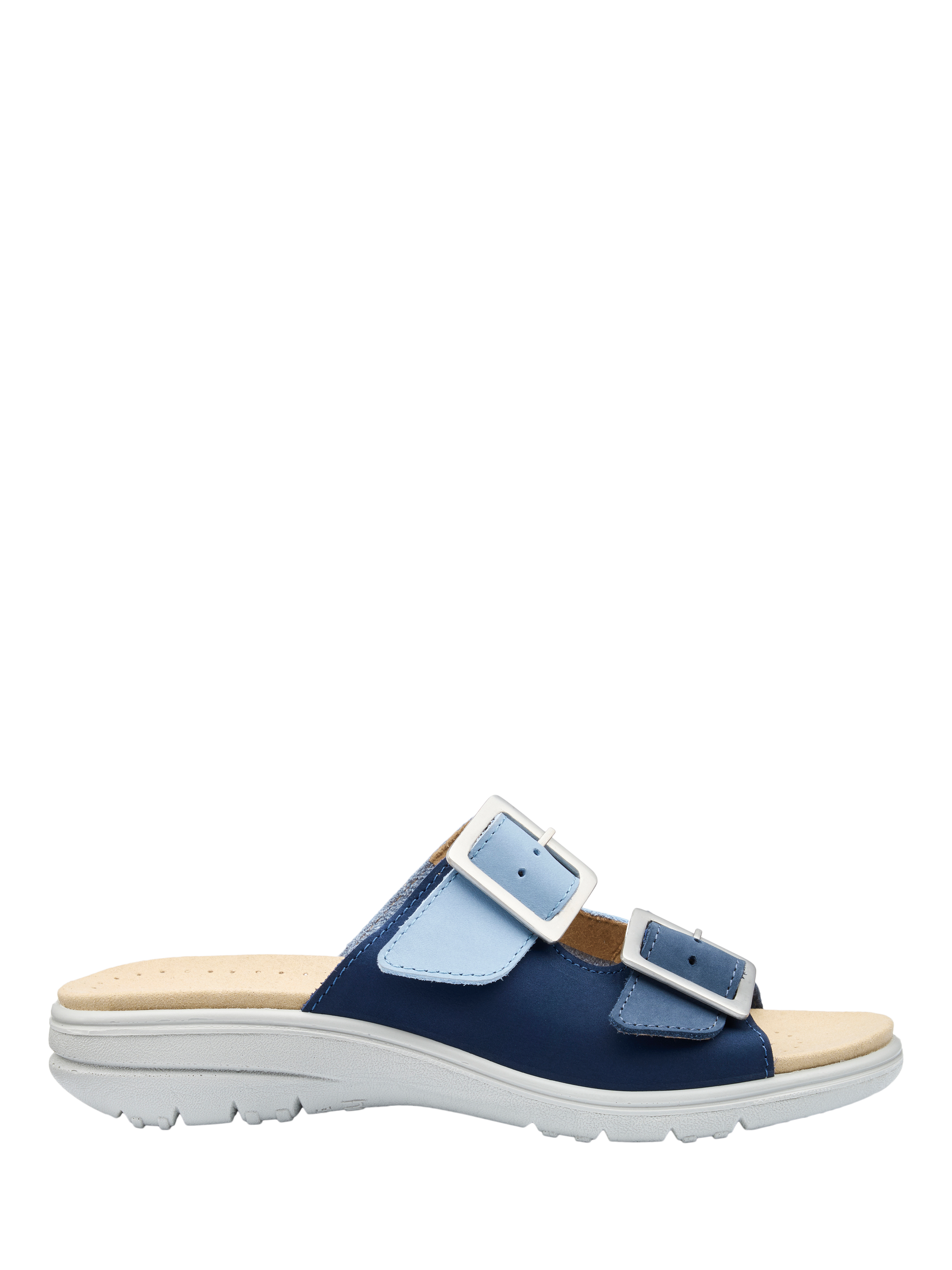 Product image 1 of 4, which shows Hotter Sunny Nubuck Slider Sandals, French Navy, 3