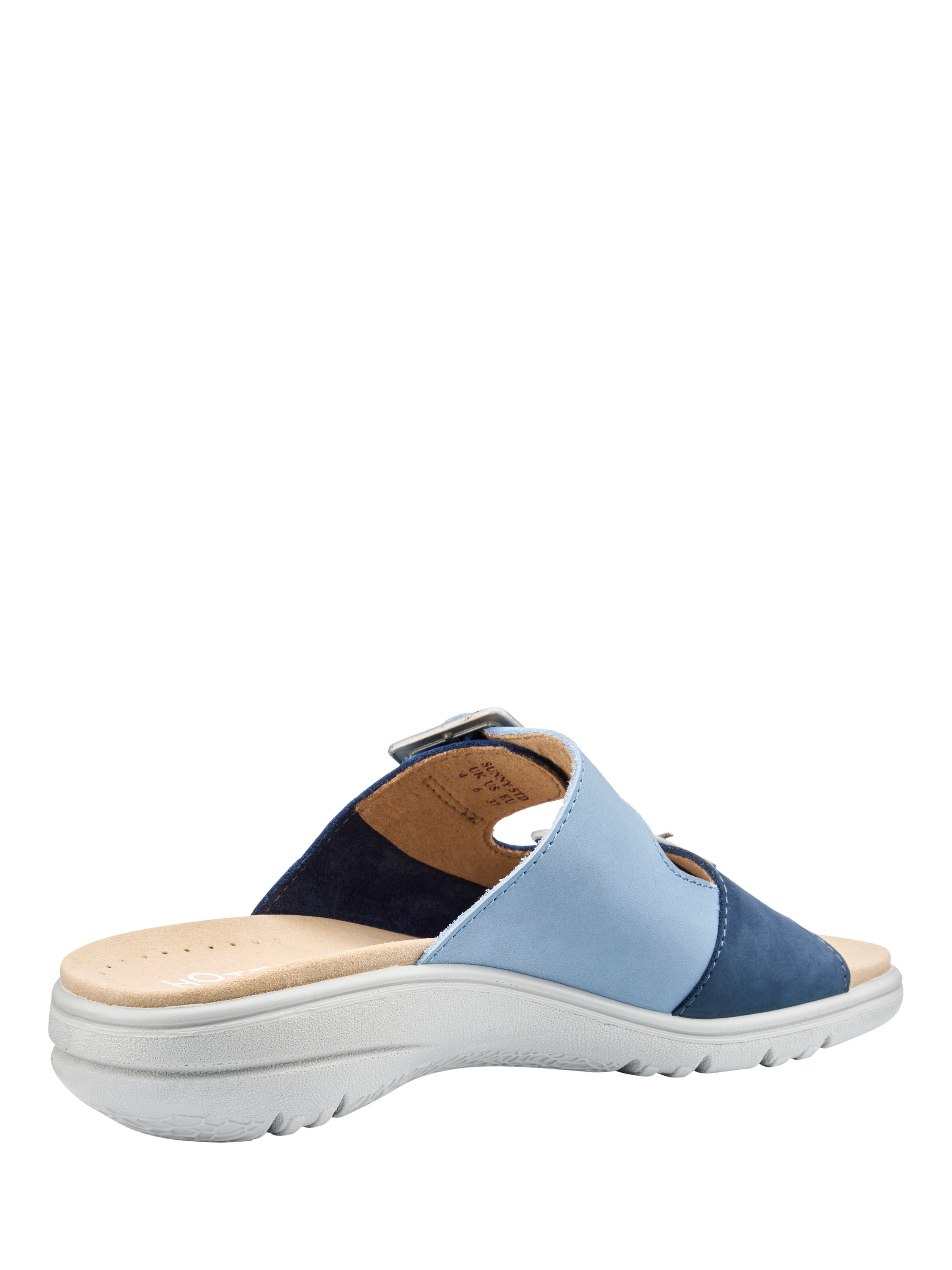 Product image 4 of 4, which shows Hotter Sunny Wide Fit Nubuck Slider Sandals, French Navy, 3W