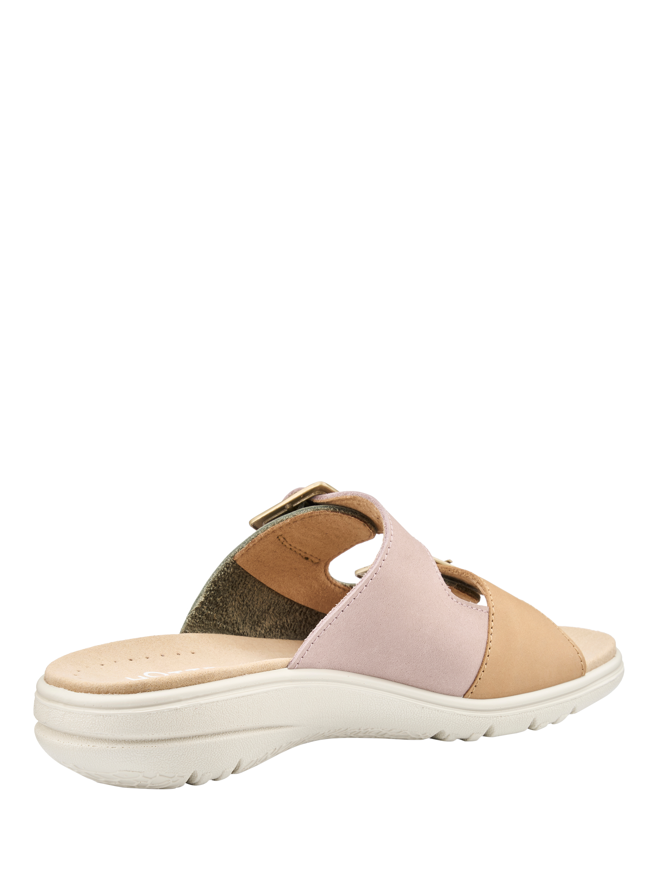 Product image 4 of 5, which shows Hotter Sunny Wide Fit Nubuck Slider Sandals, Khaki, 3W
