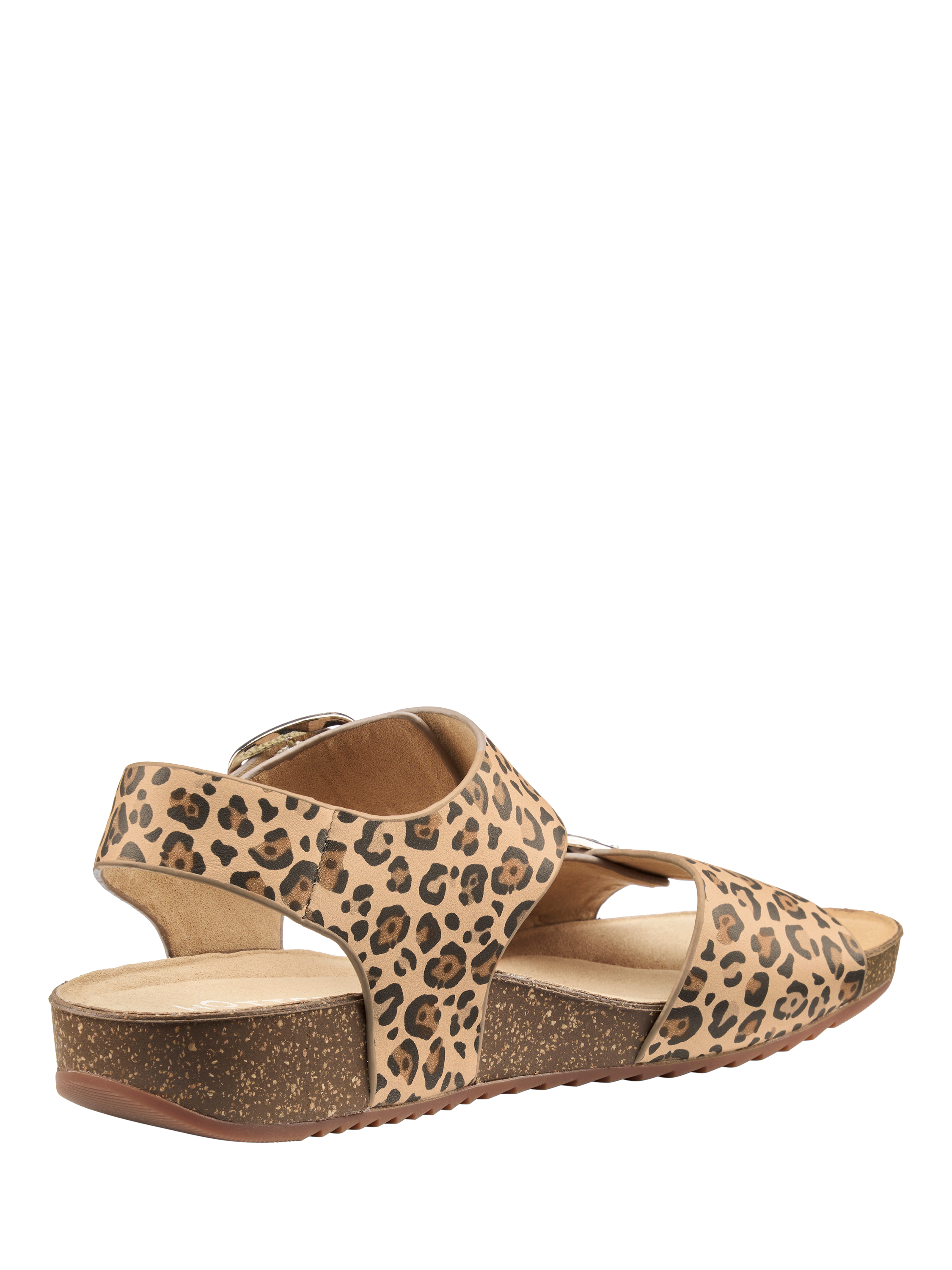 Product image 4 of 4, which shows Hotter Tourist II Extra Wide Fit Classic Cork Wedge Sandals, Natural/Multi, 4XW