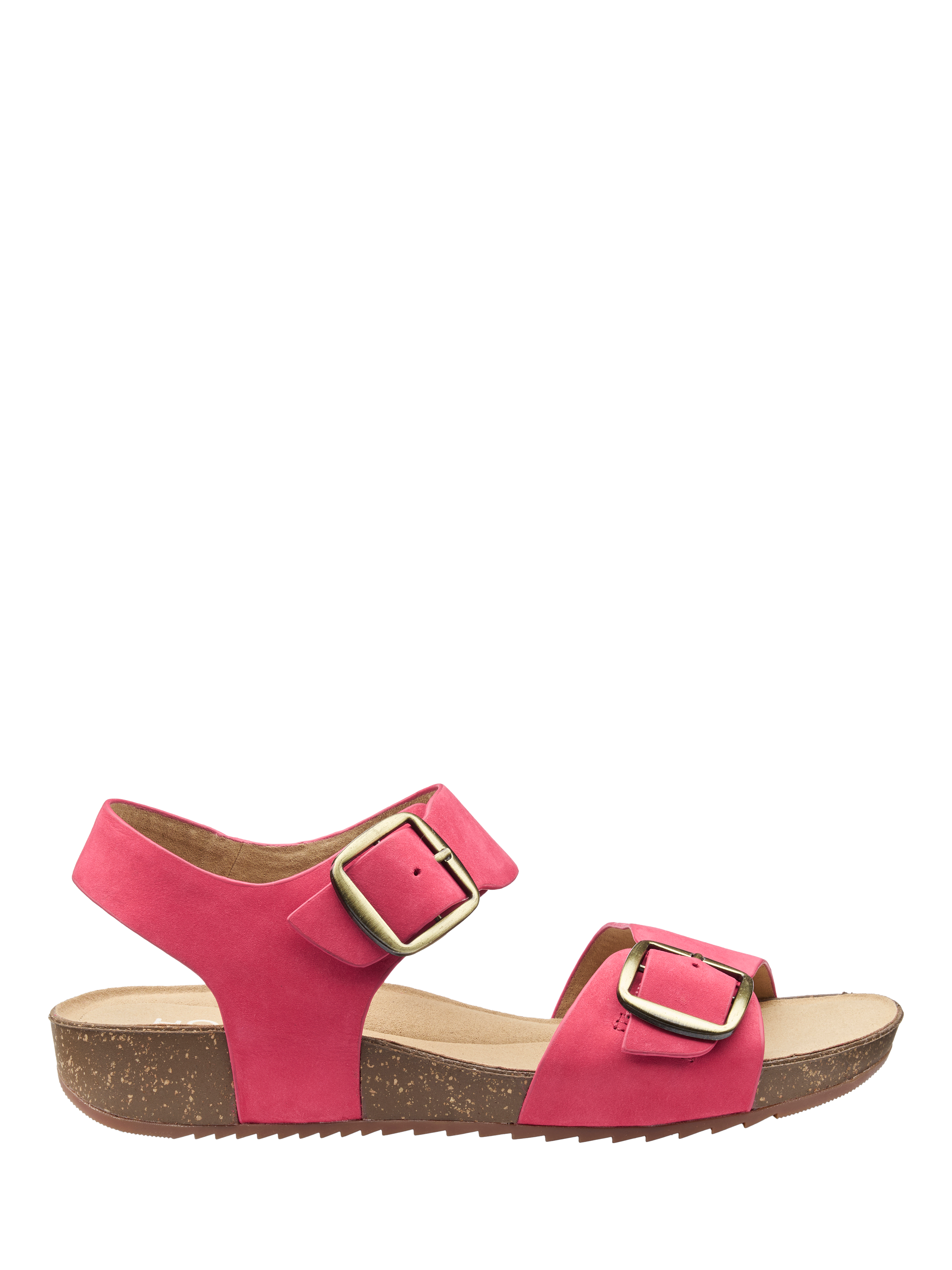 Product image 1 of 4, which shows Hotter Tourist II Classic Cork Wedge Sandals, Sunset Coral, 3