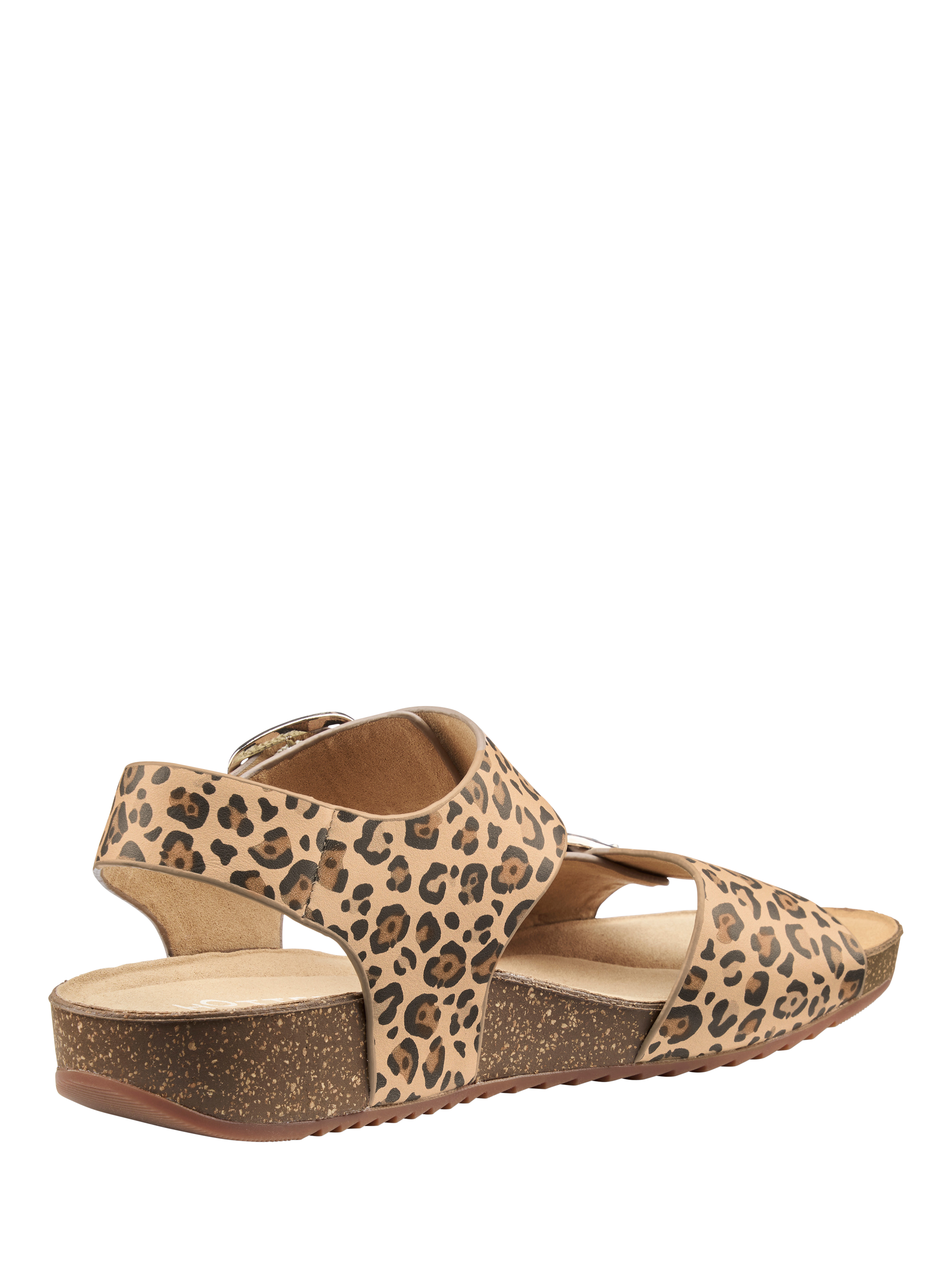 Product image 4 of 4, which shows Hotter Tourist II Wide Fit Classic Cork Wedge Sandals, Natural/Multi, 3W