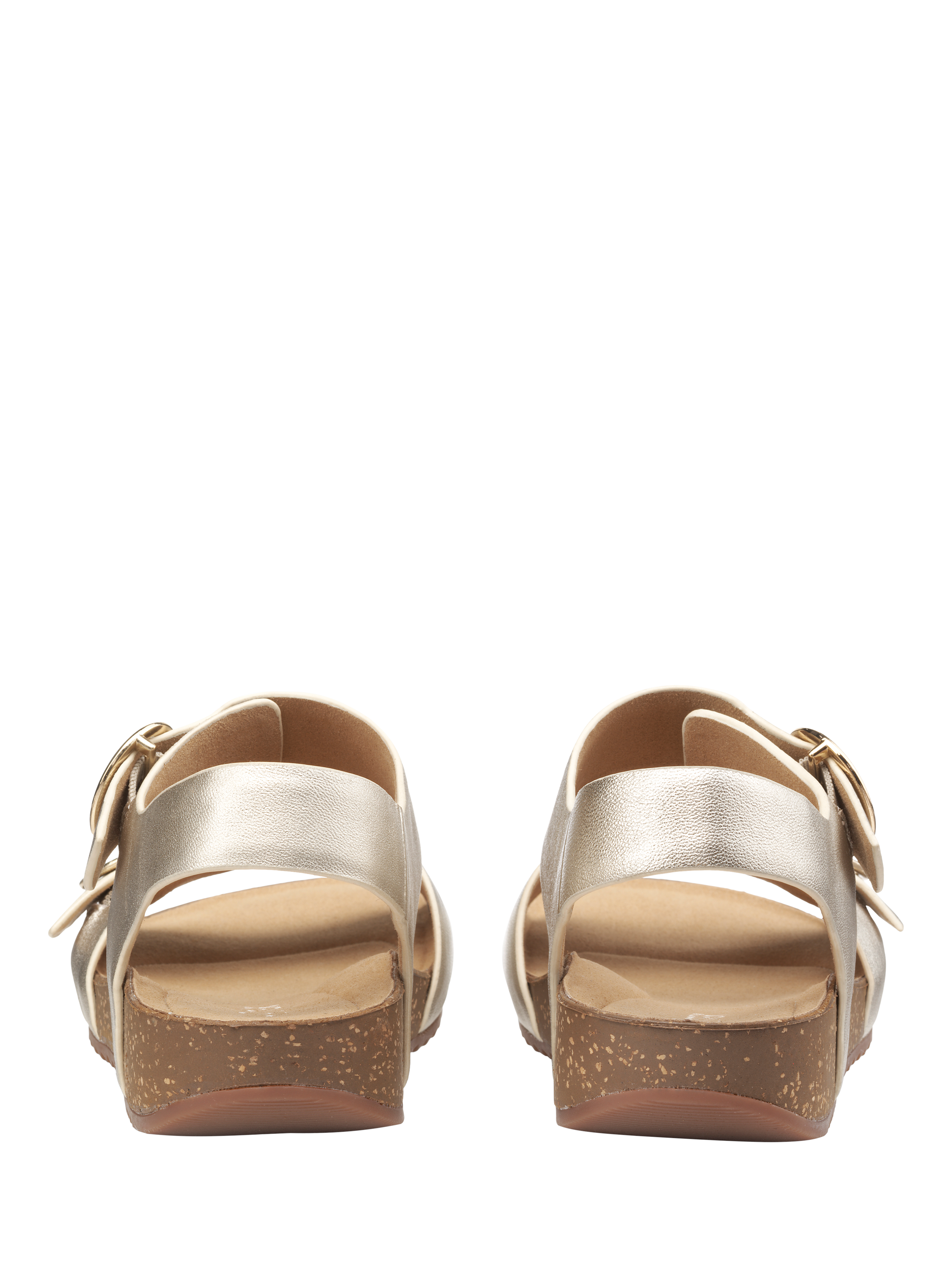 Product image 4 of 4, which shows Hotter Tourist II Wide Fit Leather Sandals, Soft Gold, 3W