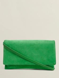 Hobbs Renata Suede Clutch Bag, Cilantro Green