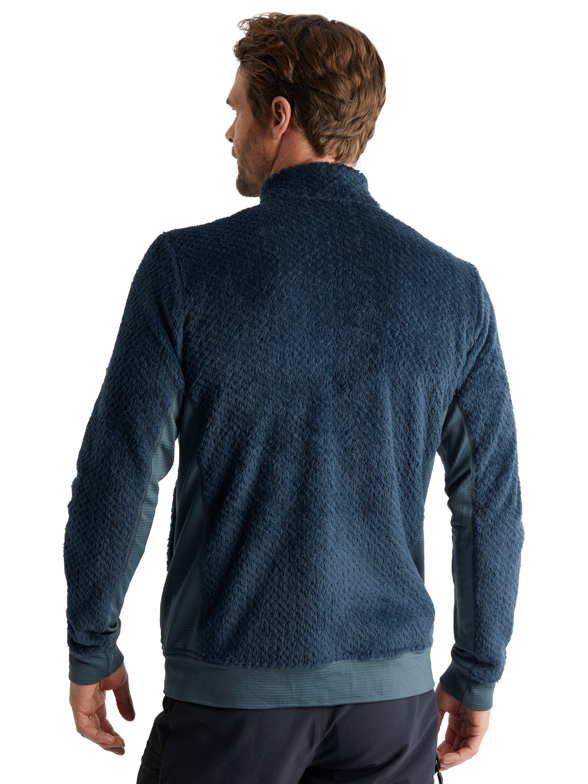 Product image 2 of 8, which shows Rohan Men's Komondor Fleece Top, Storm Blue/Grey, M