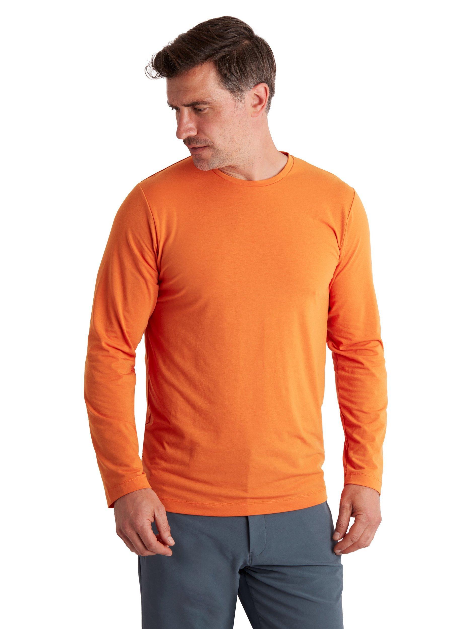 Product image 1 of 6, which shows Rohan Men's Global Long Sleeve T-Shirt, Spiced Orange, S