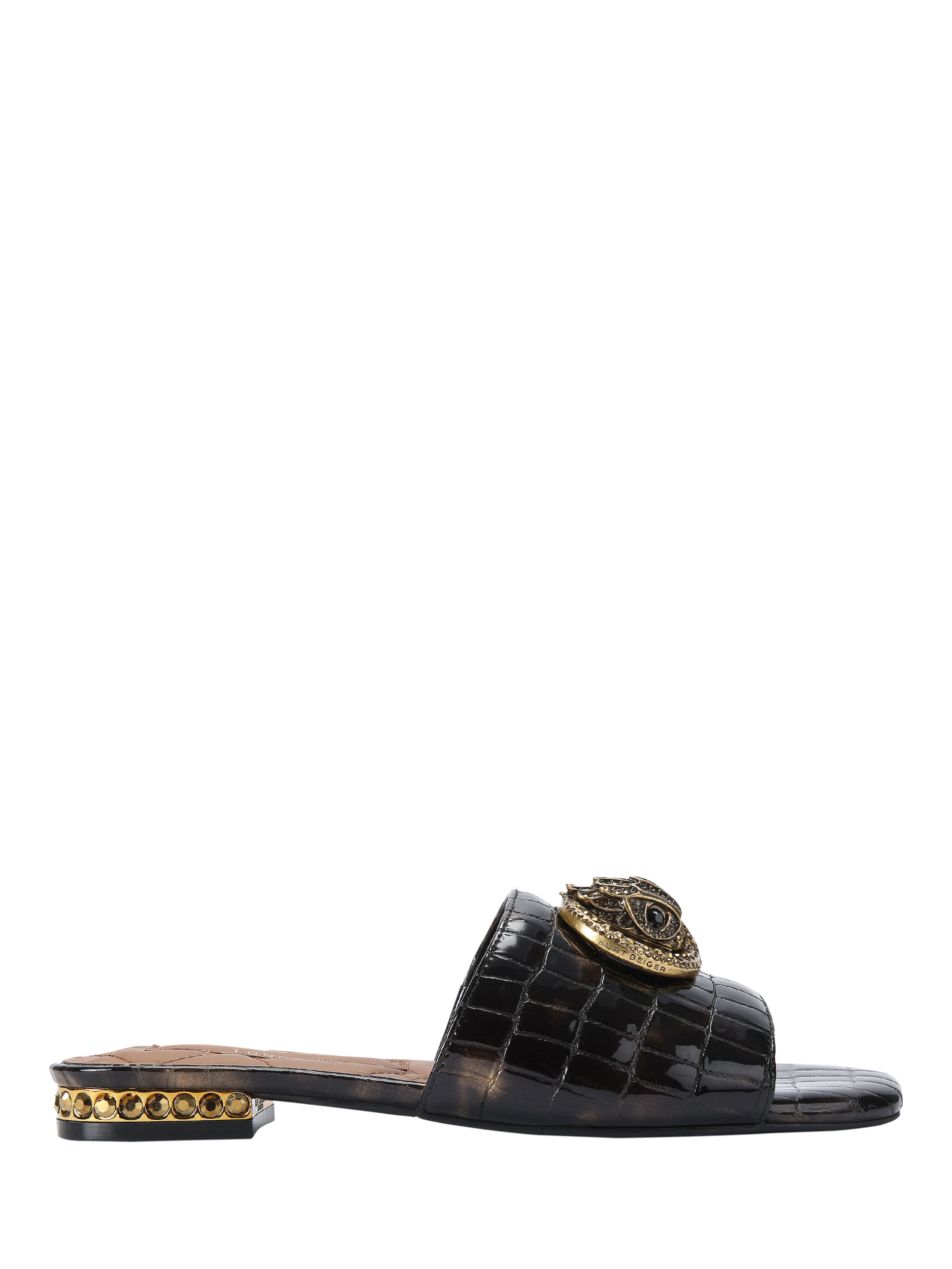 Product image 1 of 6, which shows Kurt Geiger London Chelsea Flat Sandals, Black, 3
