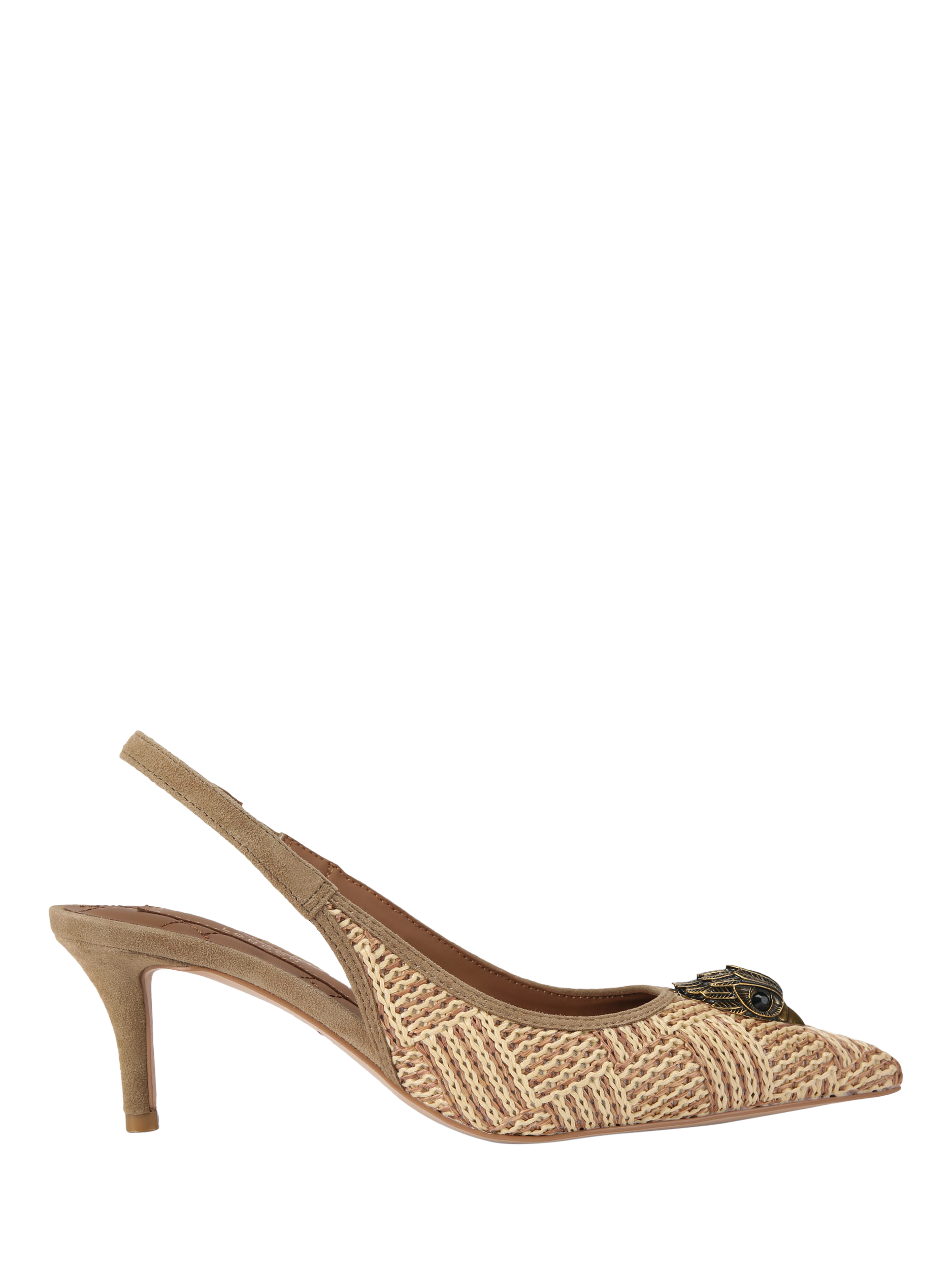 Kurt Geiger London Belgravia Raffia Slingback Court Shoes, Natural