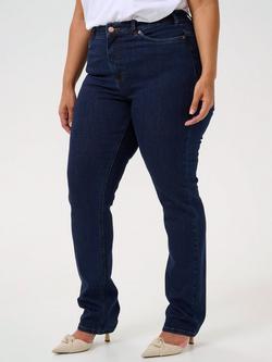 KAFFE Curve Sina Straight Jeans, Dark Blue, Dark Blue