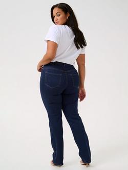 KAFFE Curve Sina Straight Jeans, Dark Blue - view 2, Dark Blue