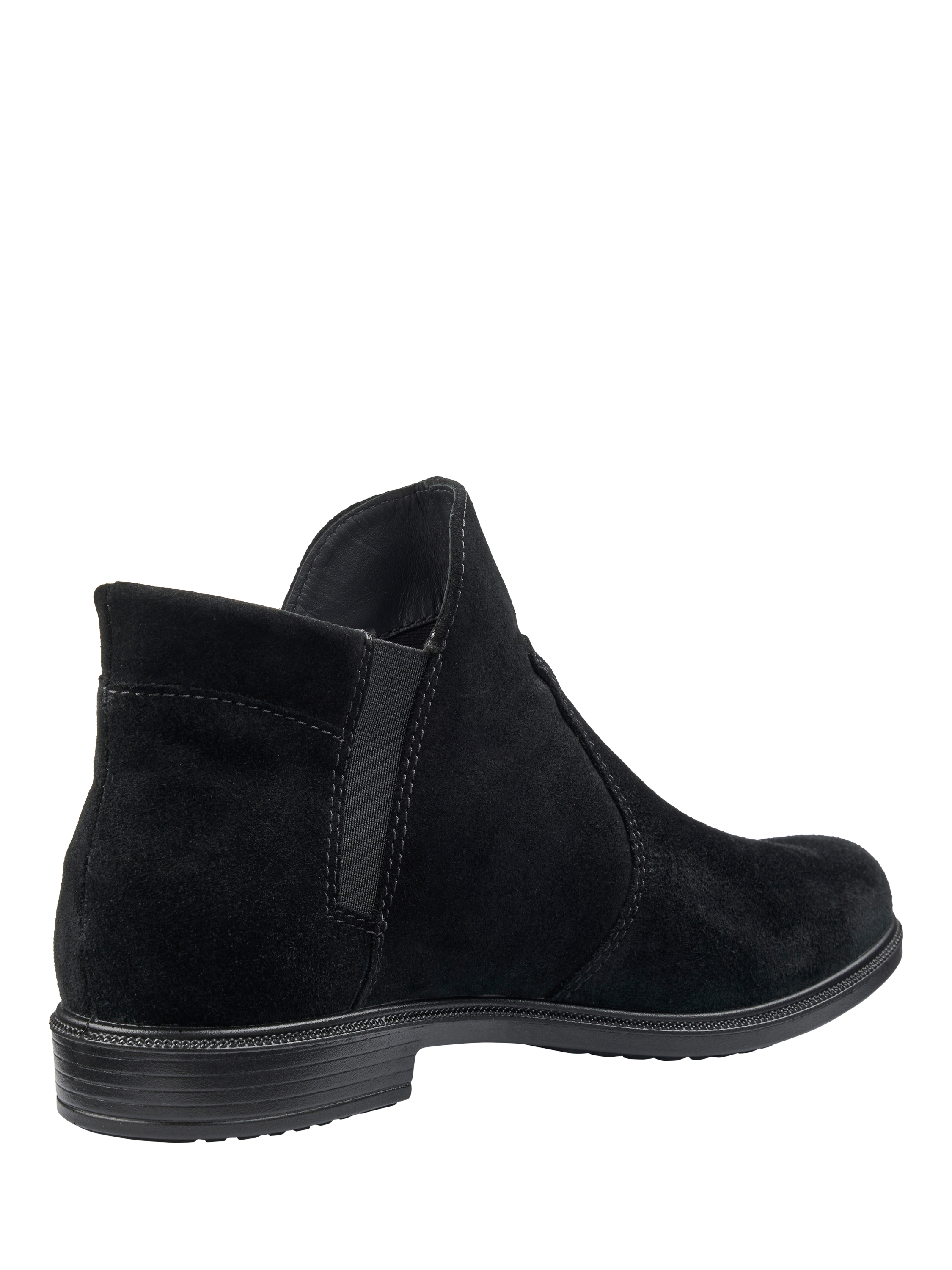 Product image 4 of 5, which shows Hotter Ludlow Wide Fit Suede Ankle Boots, Black, 3W