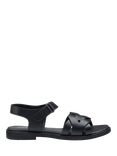 Hotter Aurora Leather Strappy Sandals, Black