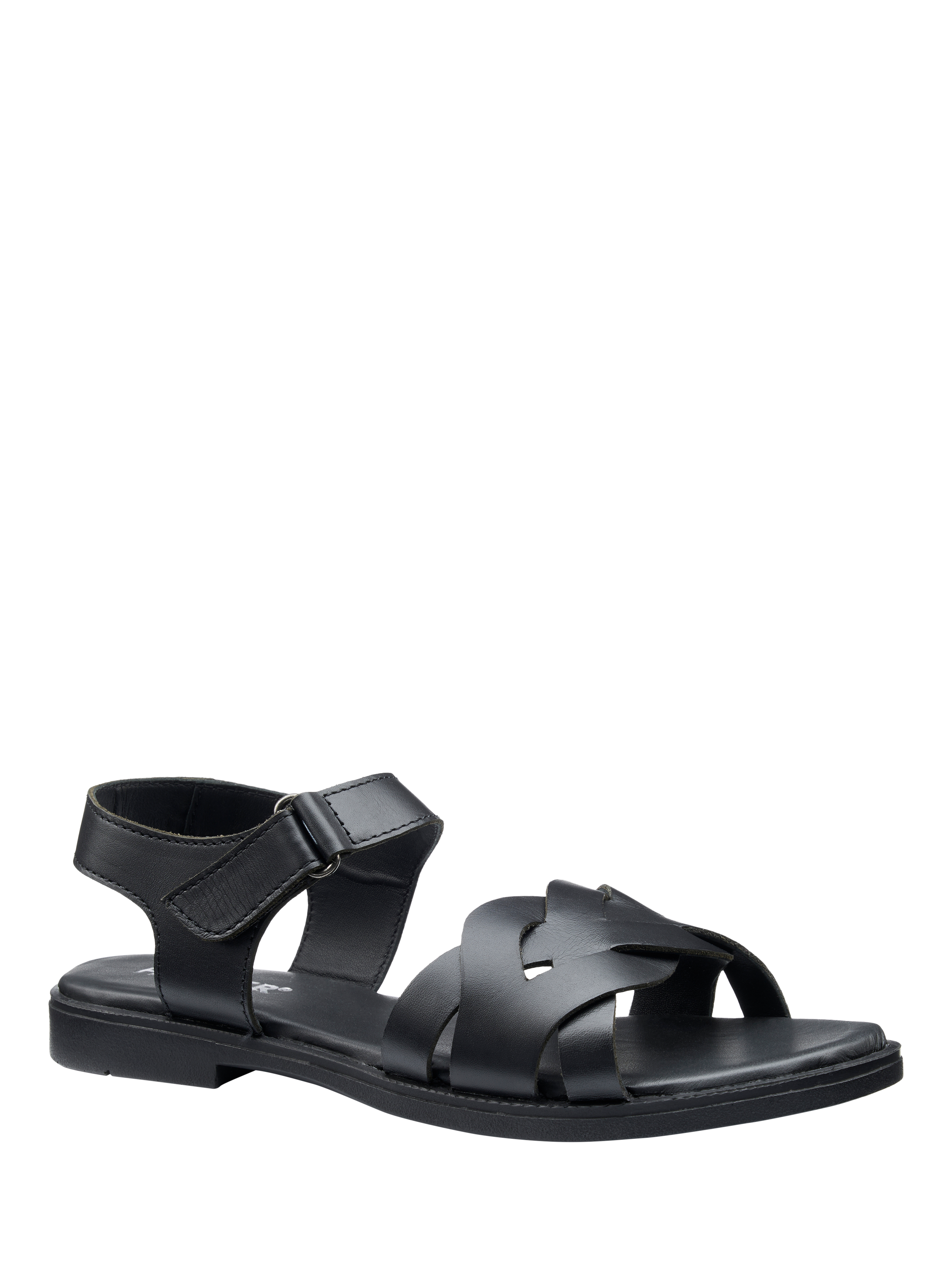 Product image 2 of 4, which shows Hotter Aurora Leather Strappy Sandals, Black, 3