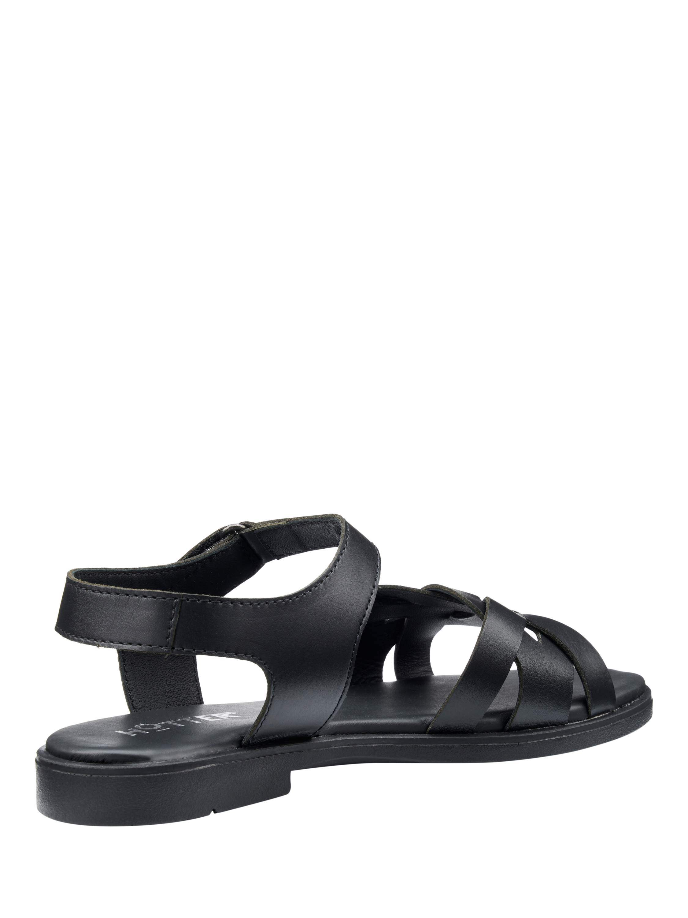 Product image 4 of 4, which shows Hotter Aurora Leather Strappy Sandals, Black, 3