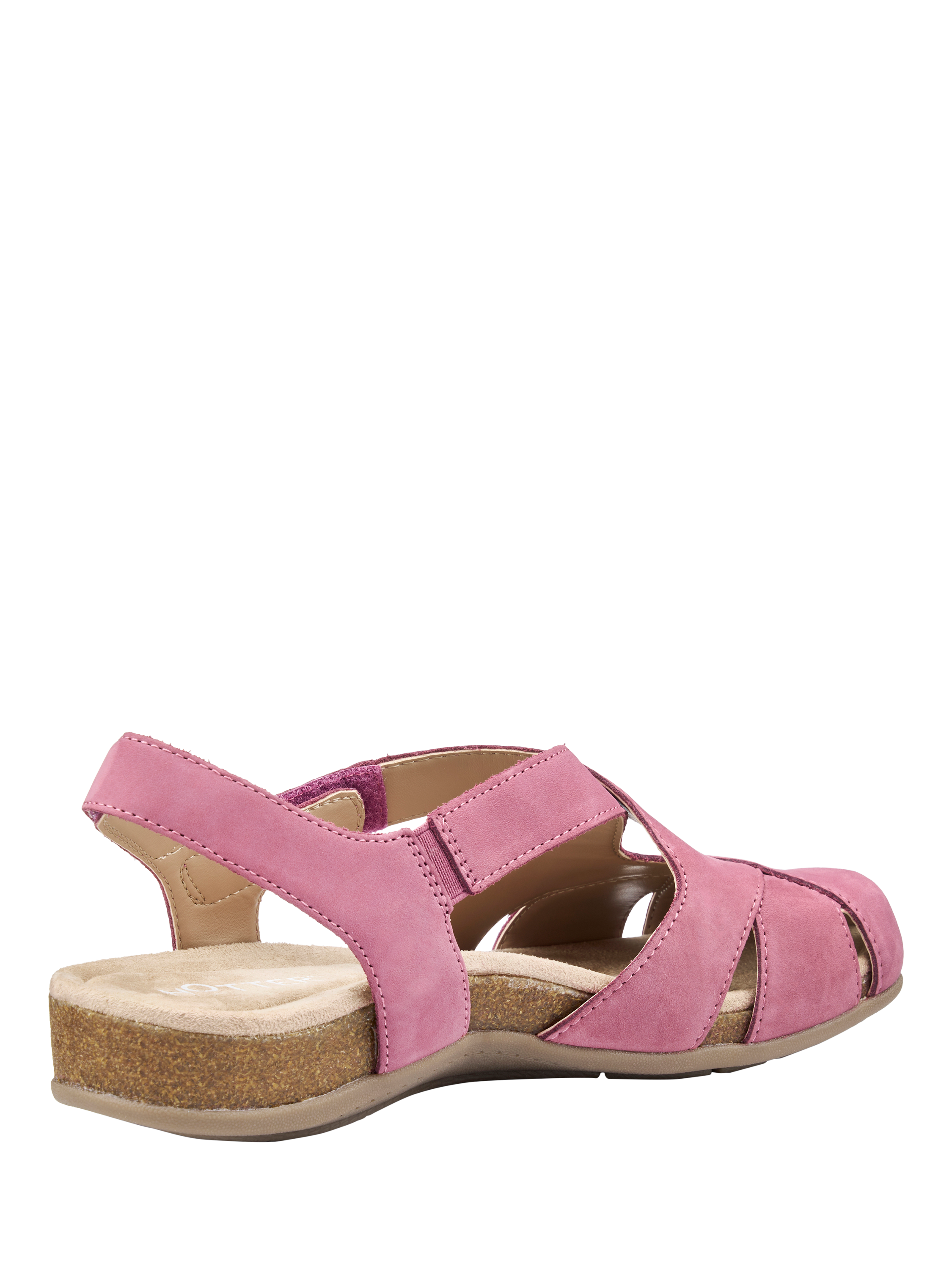 Product image 4 of 5, which shows Hotter Catskill II Wide Fit Nubuck Strappy Footbed Sandals, Dark Rose, 4W