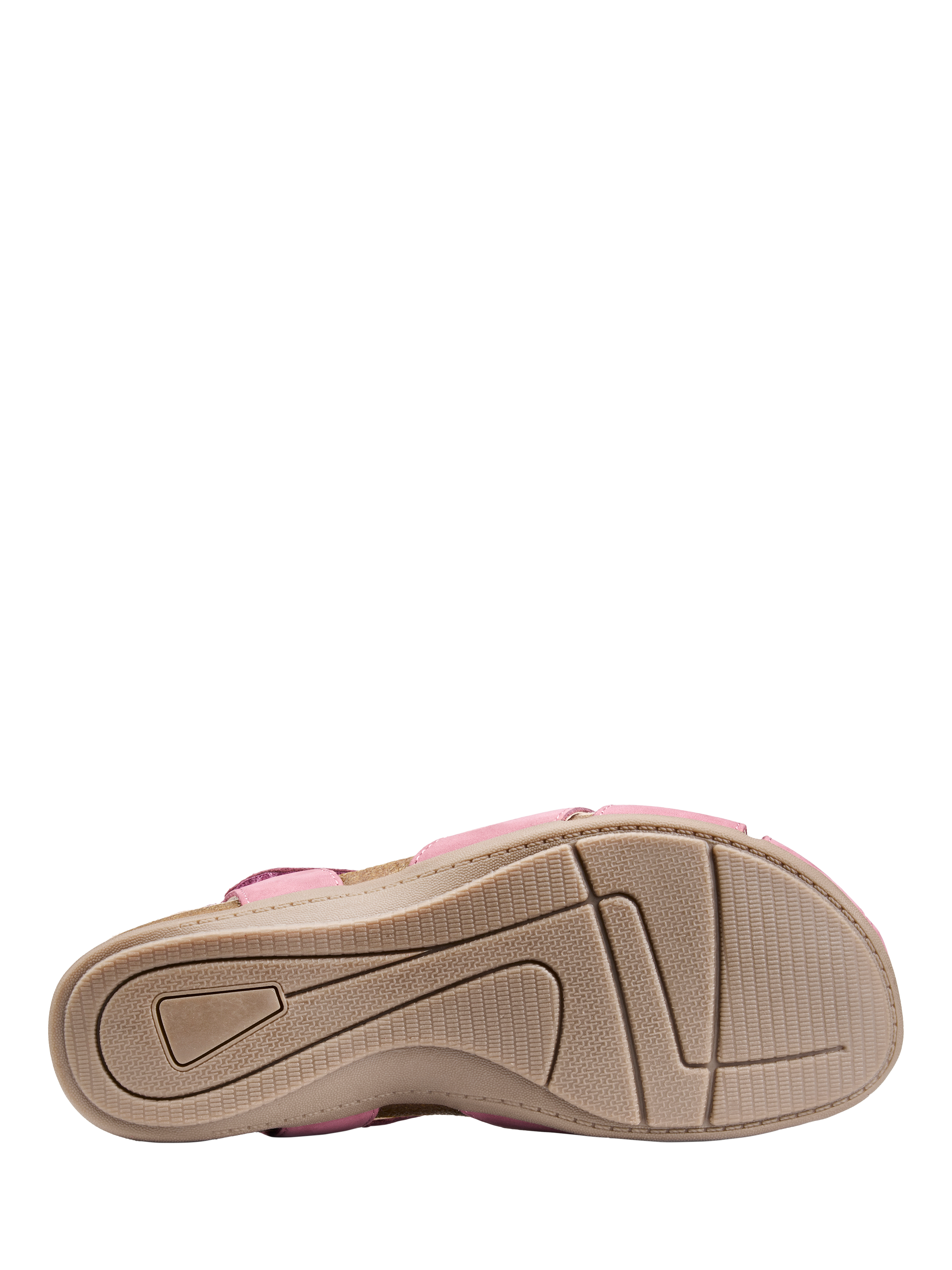 Product image 5 of 5, which shows Hotter Catskill II Wide Fit Nubuck Strappy Footbed Sandals, Dark Rose, 4W
