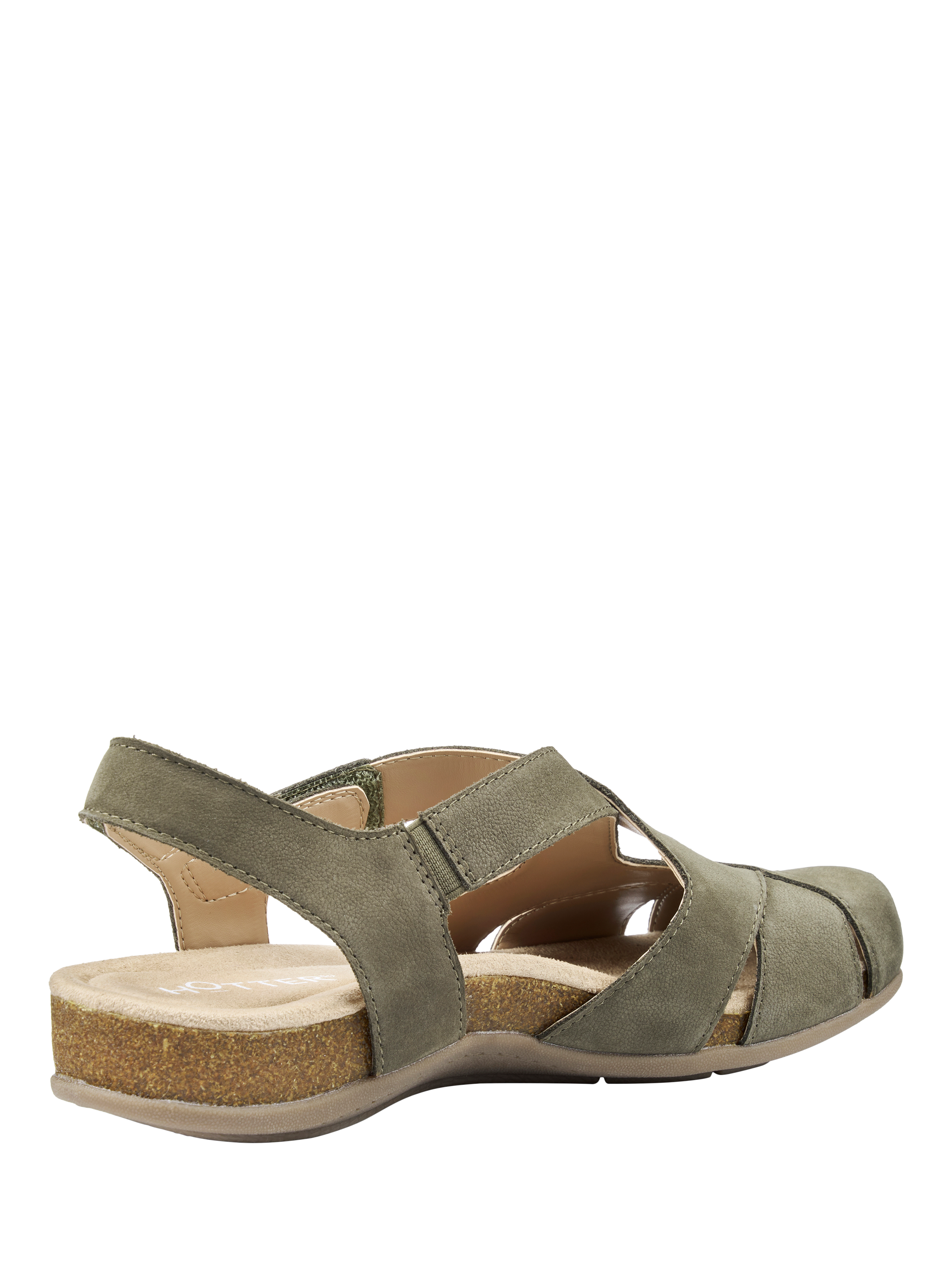 Product image 4 of 4, which shows Hotter Catskill II Wide Fit Nubuck Leather Sandals, Khaki, 4W