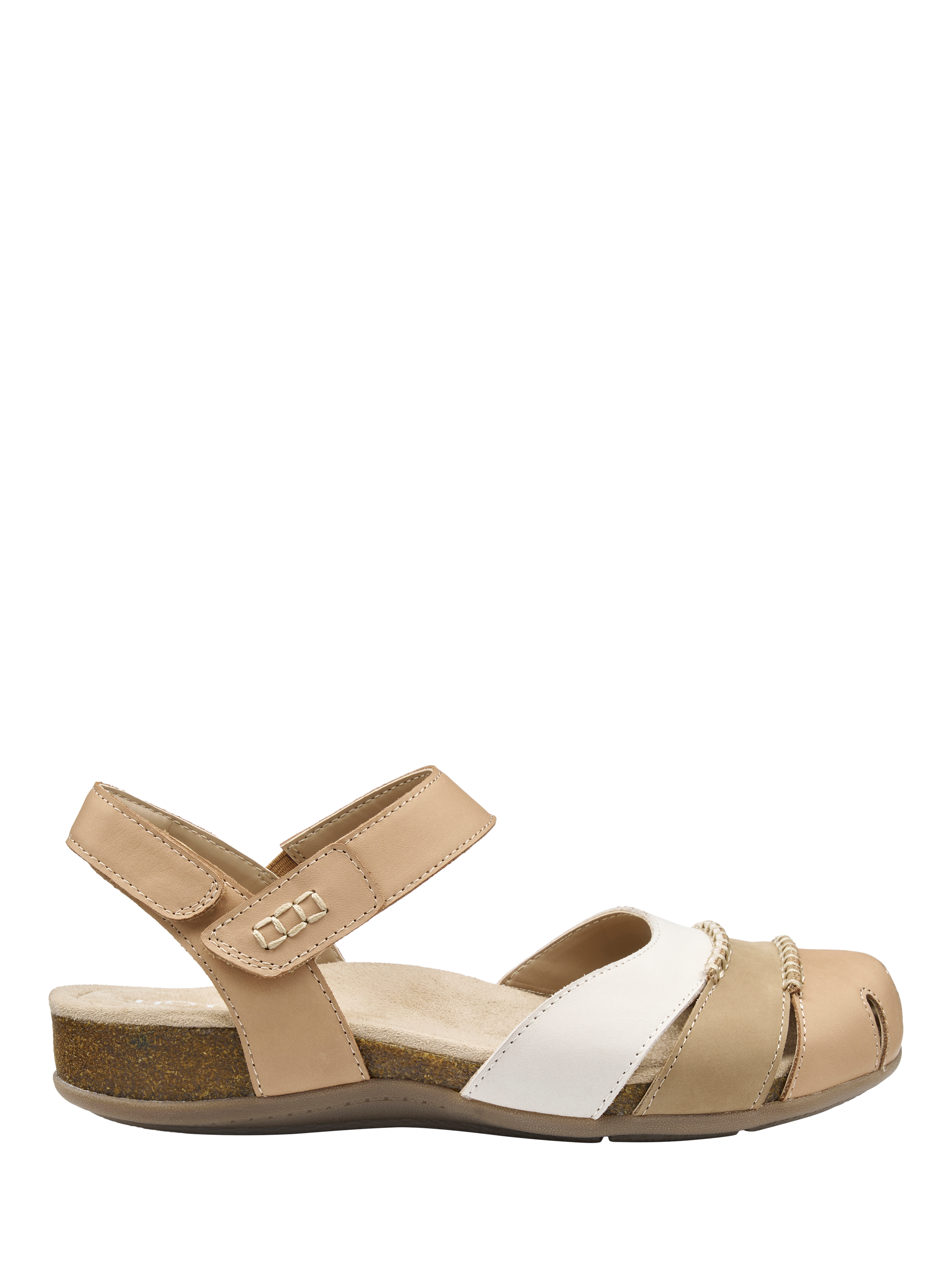 Product image 1 of 5, which shows Hotter Denali Wide Fit Nubuck Leather Sandals, Tan, 4W