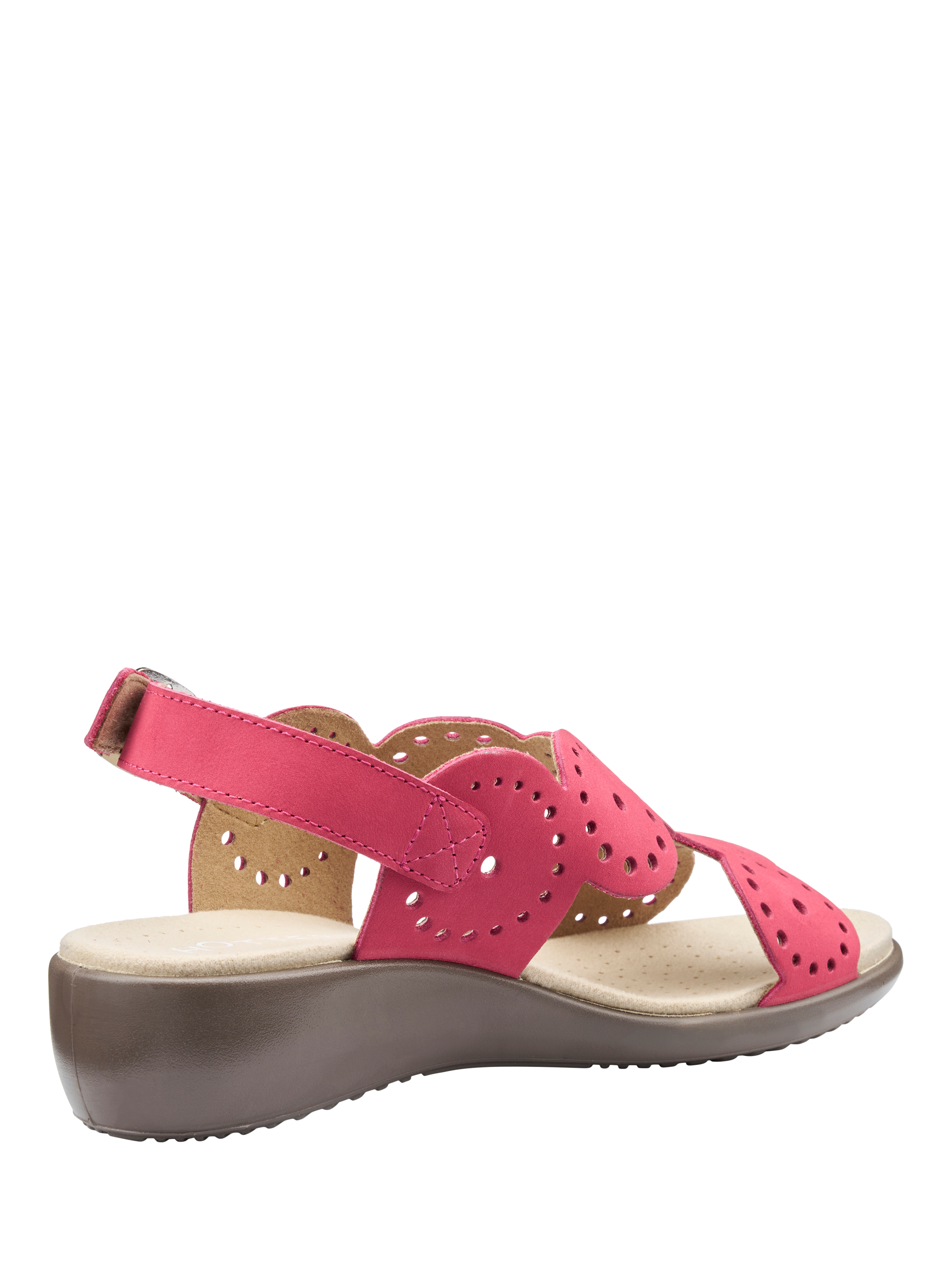 Product image 4 of 4, which shows Hotter Diana Nubuck Leather Scallop Sandals, Sunset Coral, 3
