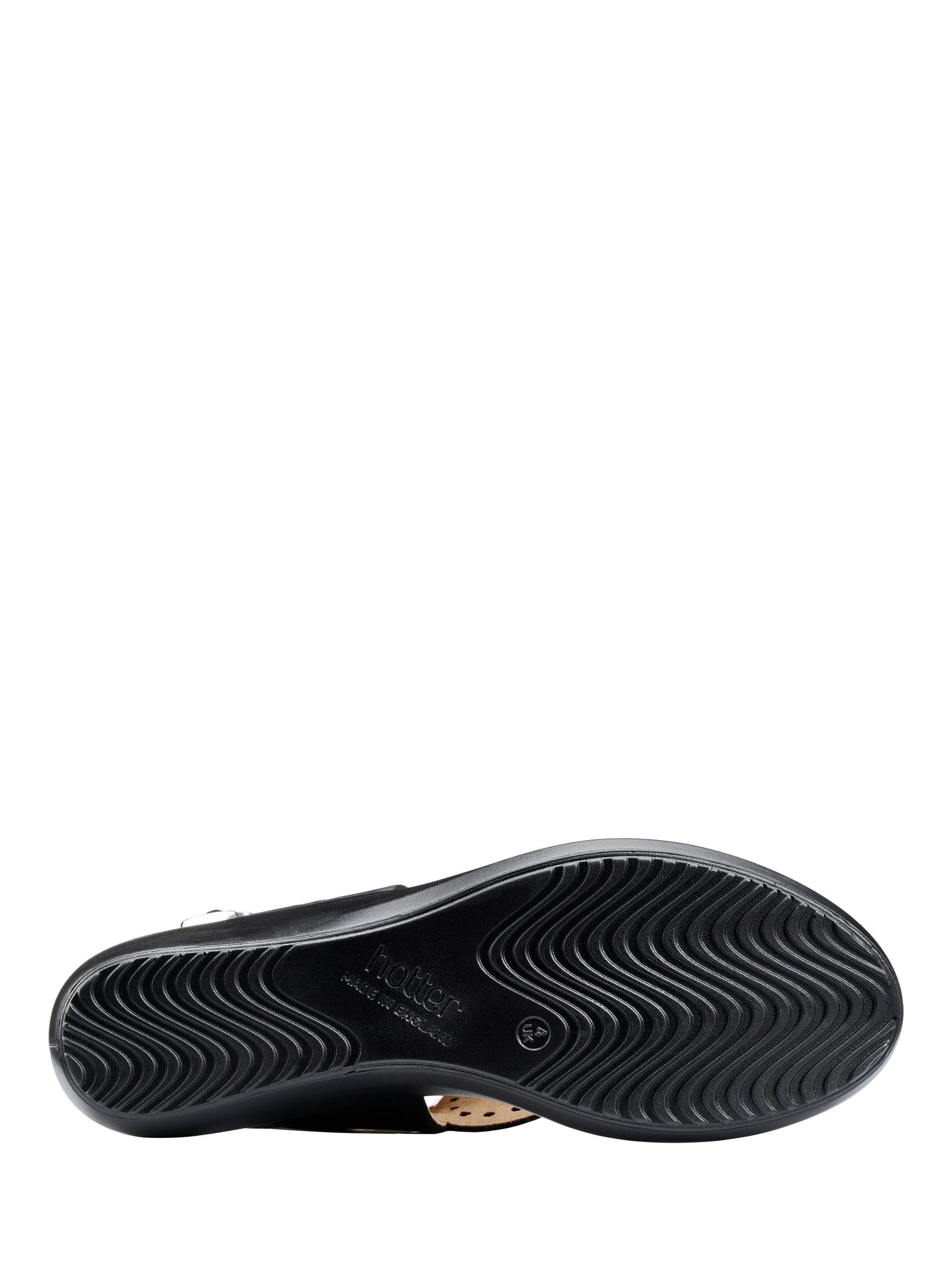 Product image 5 of 5, which shows Hotter Diana Wide Fit Nubuck Leather Scallop Sandals, Black, 3W