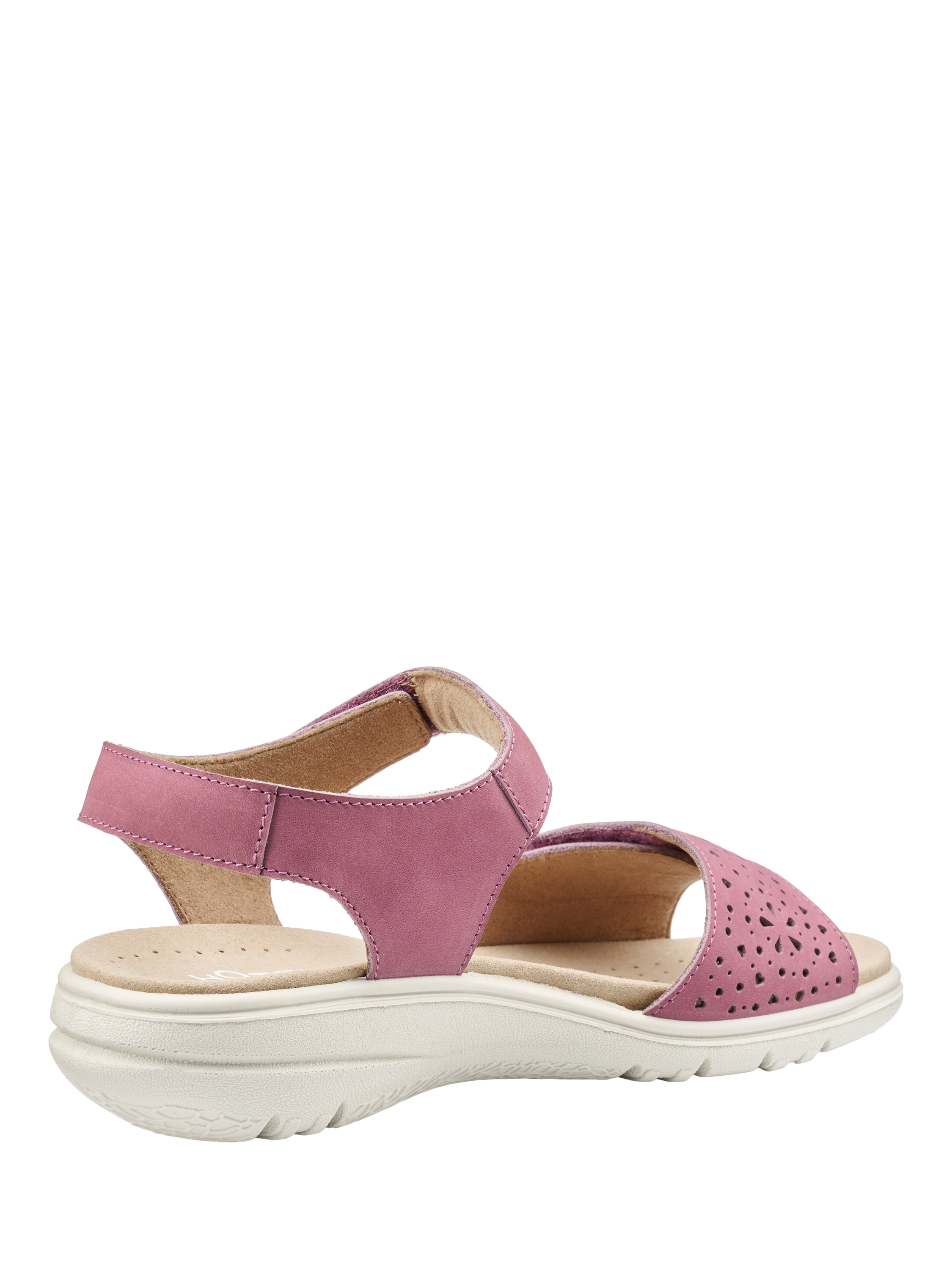 Product image 4 of 5, which shows Hotter Leah II Nubuck Leather Wide Fit Sandals, Dark Rose, 3W