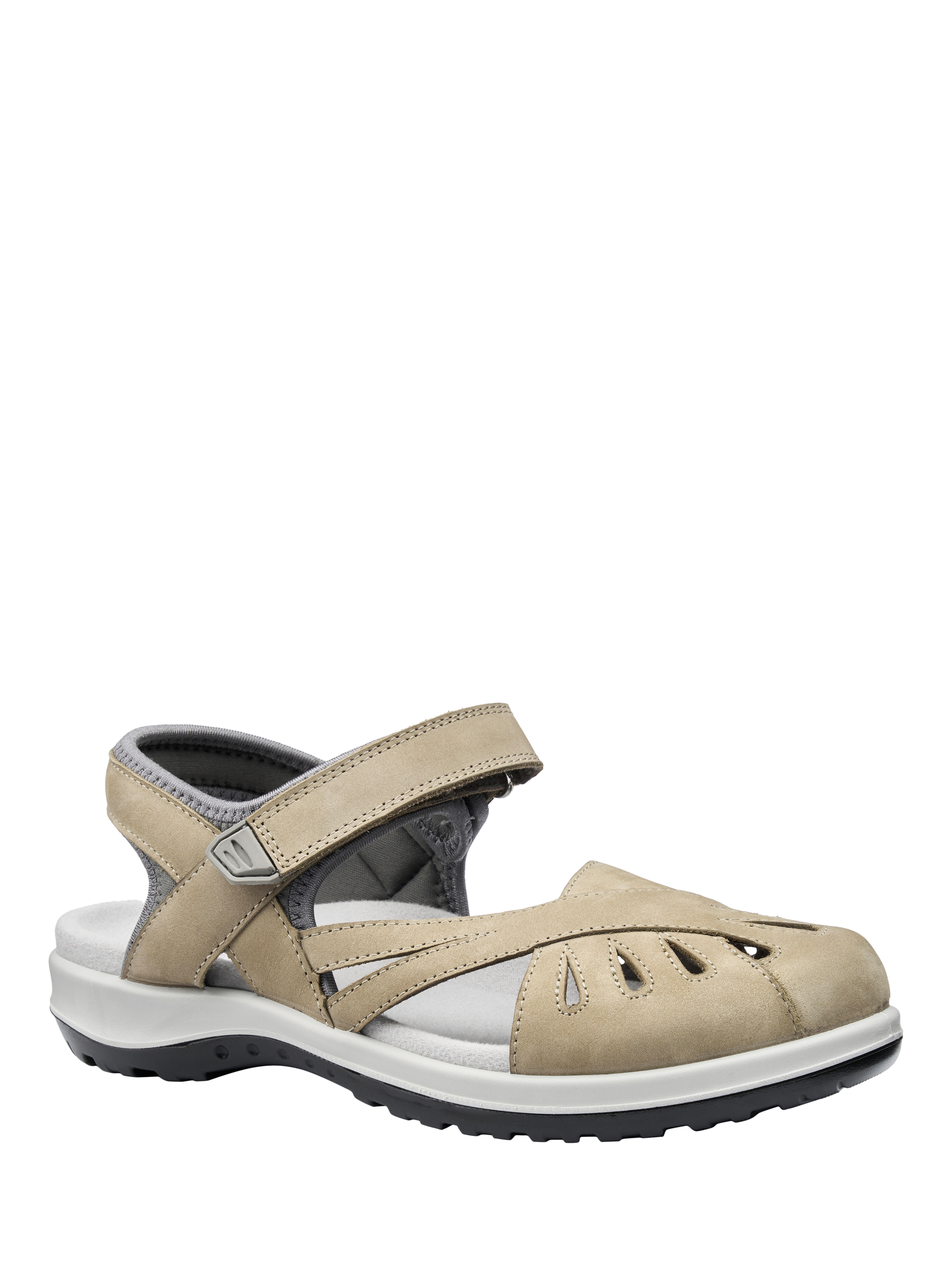 Product image 2 of 5, which shows Hotter Quest Wide Fit Nubuck Sandals, Moss, 3W