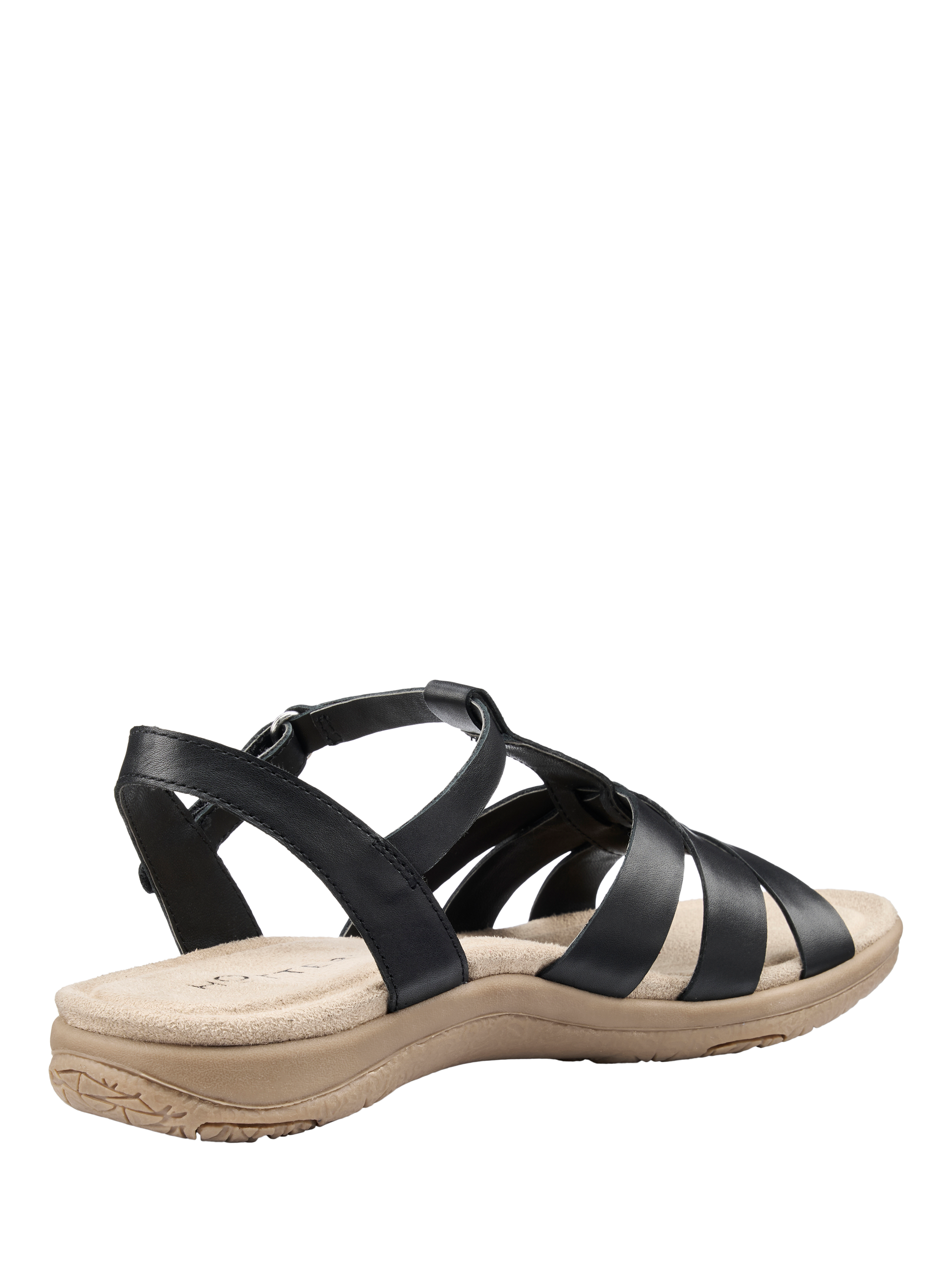 Product image 4 of 4, which shows Hotter Rainer T-Bar Leather Sandals, Black, 3