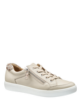Hotter Chase II Leather Zip Detail Trainers, Cement/Leopard