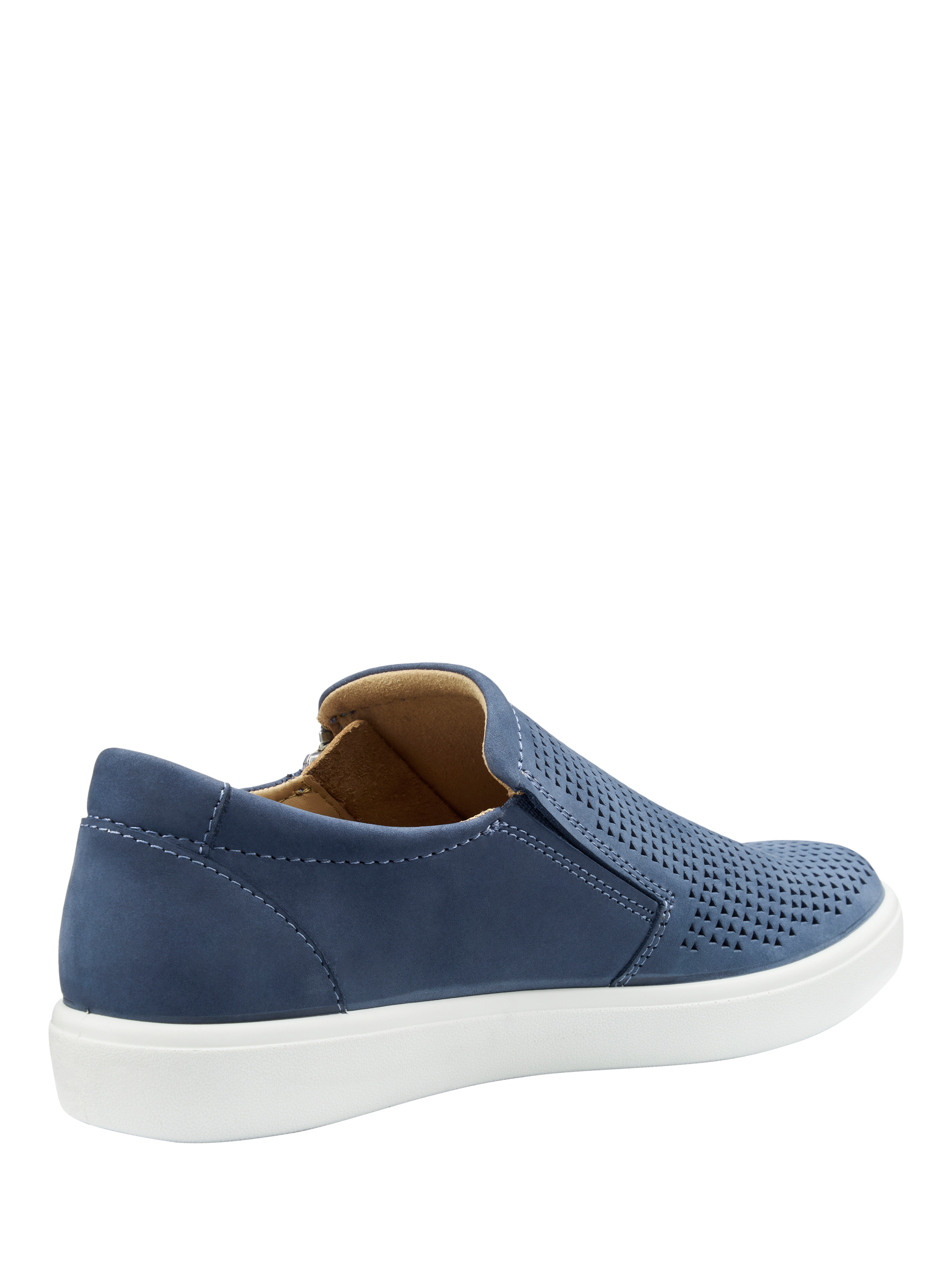 Product image 4 of 5, which shows Hotter Daisy Wide Fit Nubuck Leather Slip In Shoes, Aquatic Blue, 3W