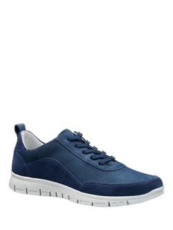 Hotter Gravity II Leather Trainers, French Navy - view 2, French Navy