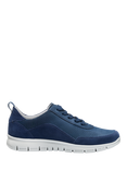 Hotter Gravity II Wide Fit Leather Trainers, French Navy