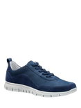 Hotter Gravity II Wide Fit Leather Trainers, French Navy