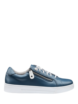 Hotter Leonie Wide Fit Zip Detail Trainers, Aquatic Blue