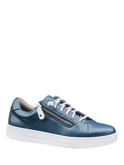 Hotter Leonie Wide Fit Zip Detail Trainers - view 2, Aquatic Blue