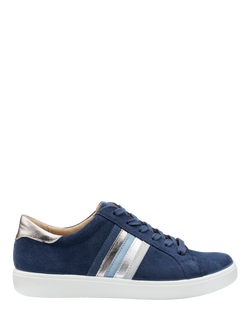 Hotter Switch Extra Wide Fit Suede Trainers, Blue/Multi, Blue/Multi
