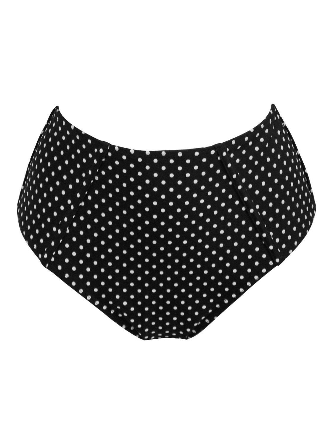 Product image 8 of 9, which shows Pour Moi Sicily High Waist Tummy Control Bikini Bottoms, Black/White, 10