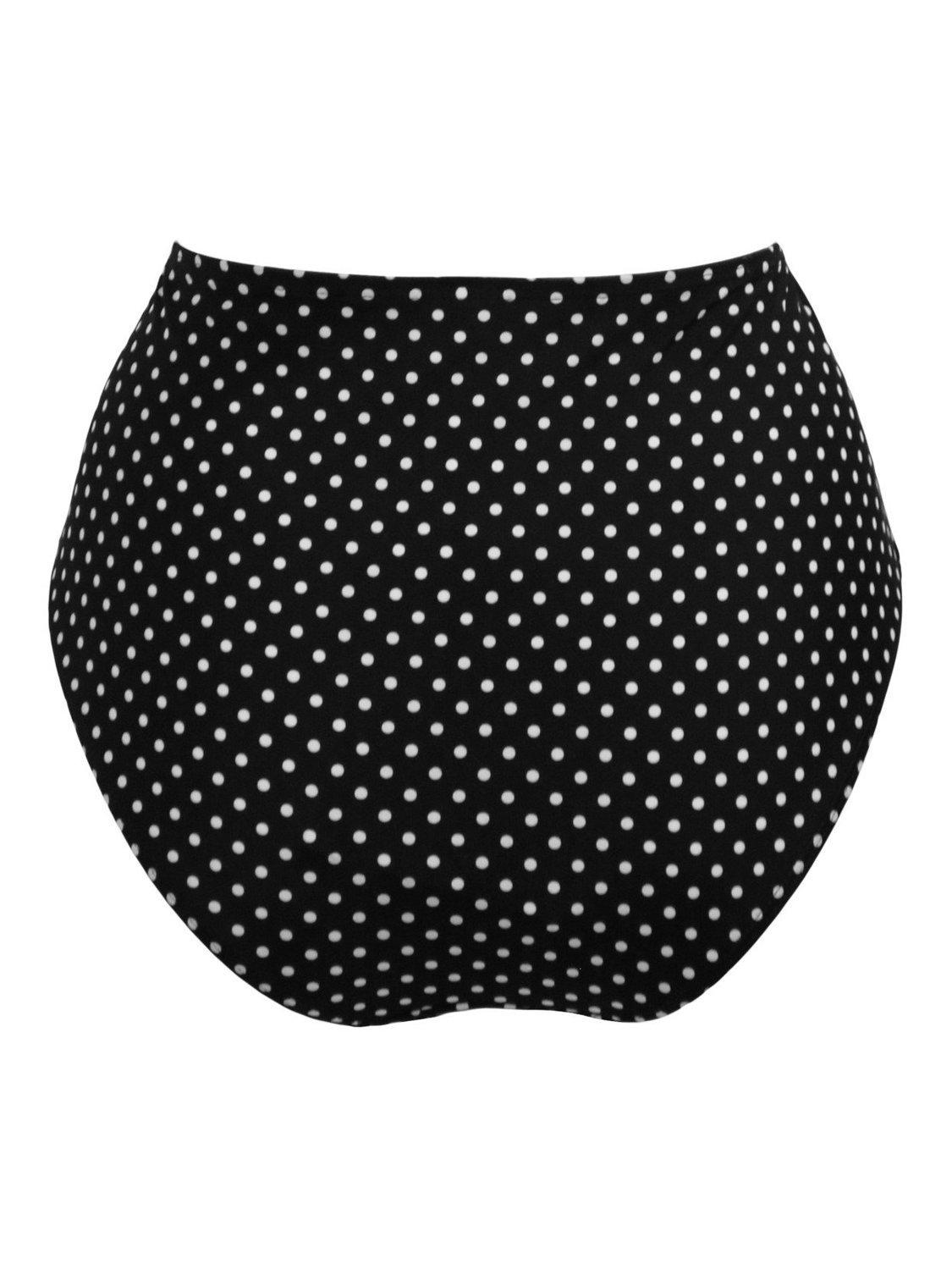 Product image 9 of 9, which shows Pour Moi Sicily High Waist Tummy Control Bikini Bottoms, Black/White, 10