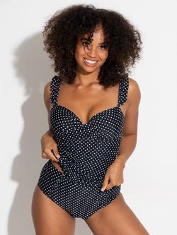 Pour Moi Sicily Lightly Padded Underwired Tankini Top - view 2, Black/White
