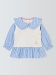 John Lewis Baby Knitted Vest and Shirt, Blue
