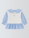 John Lewis Baby Knitted Vest and Shirt, Blue