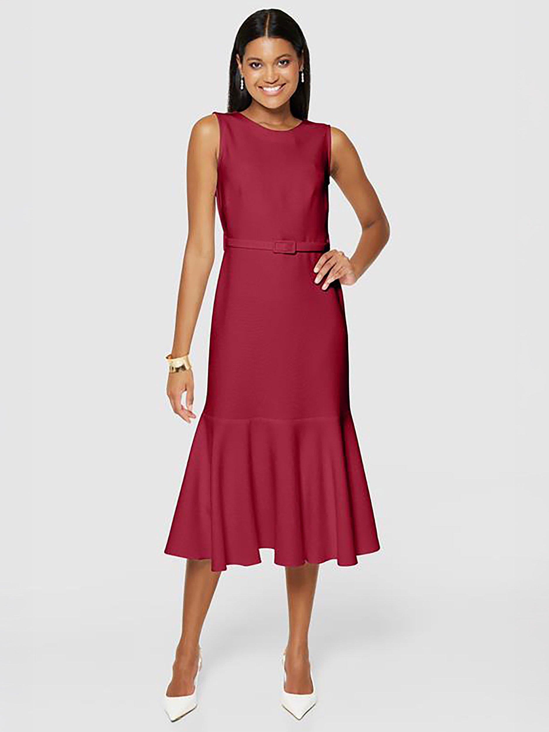 Closet London Peplum Hem Dress, Red