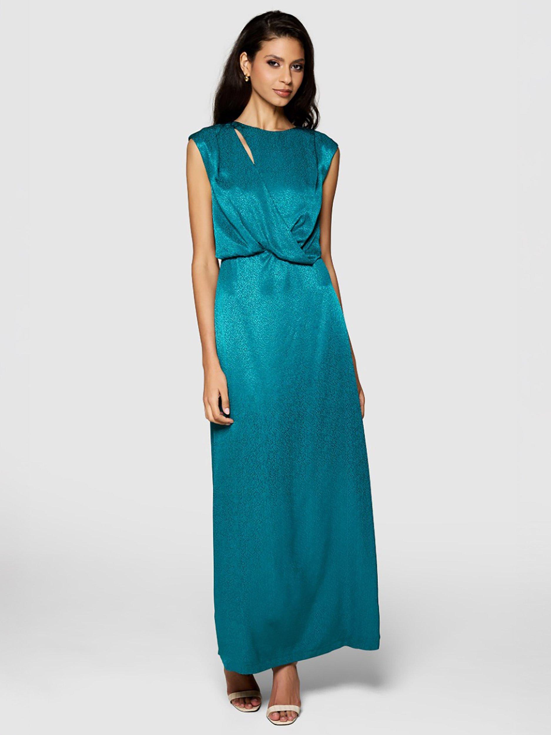 Closet London A-Line Twist Dress, Teal