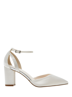 Rainbow Club Eve Mid Wide Fit Satin Wedding Court Shoes, White Ivory, White Ivory