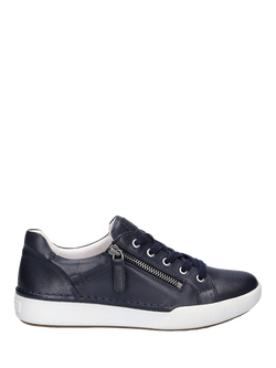 Josef Seibel Claire 03 Leather Zip Trainers, Blue Indigo, Blue Indigo