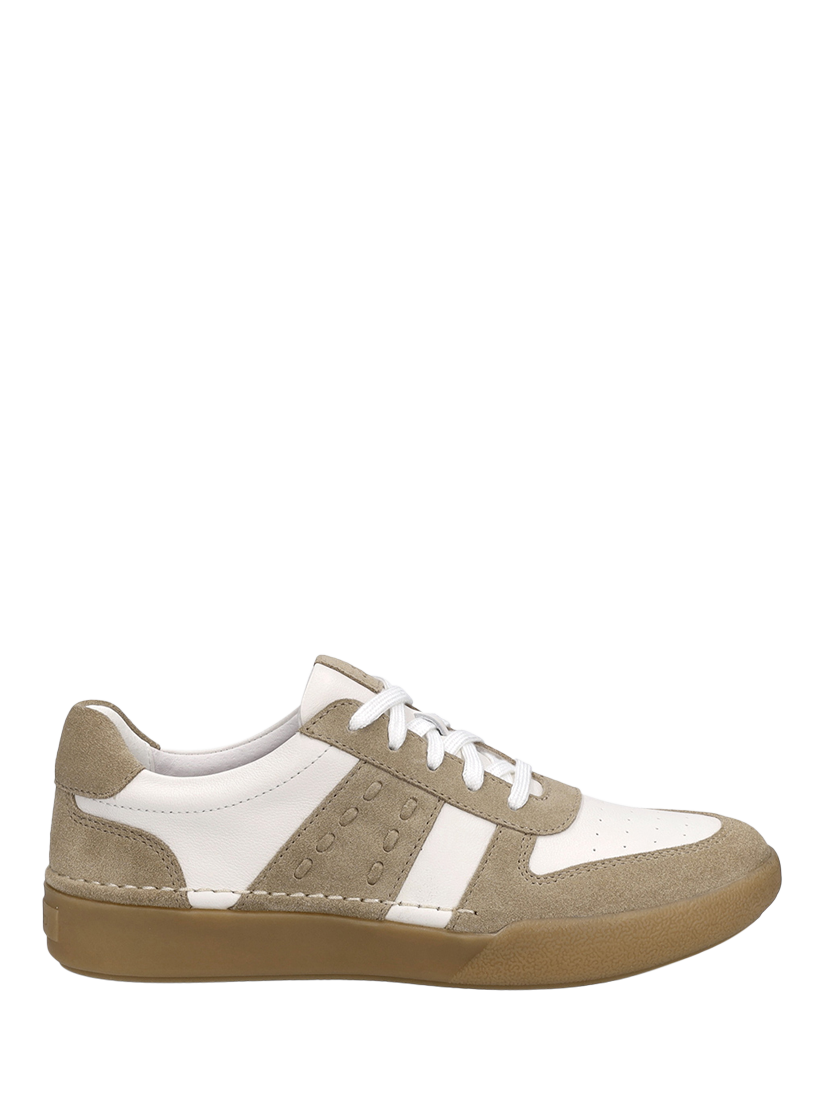 Product image 1 of 5, which shows Josef Seibel Claire 27 Leather Lace Up Trainers, White/Multi, 3